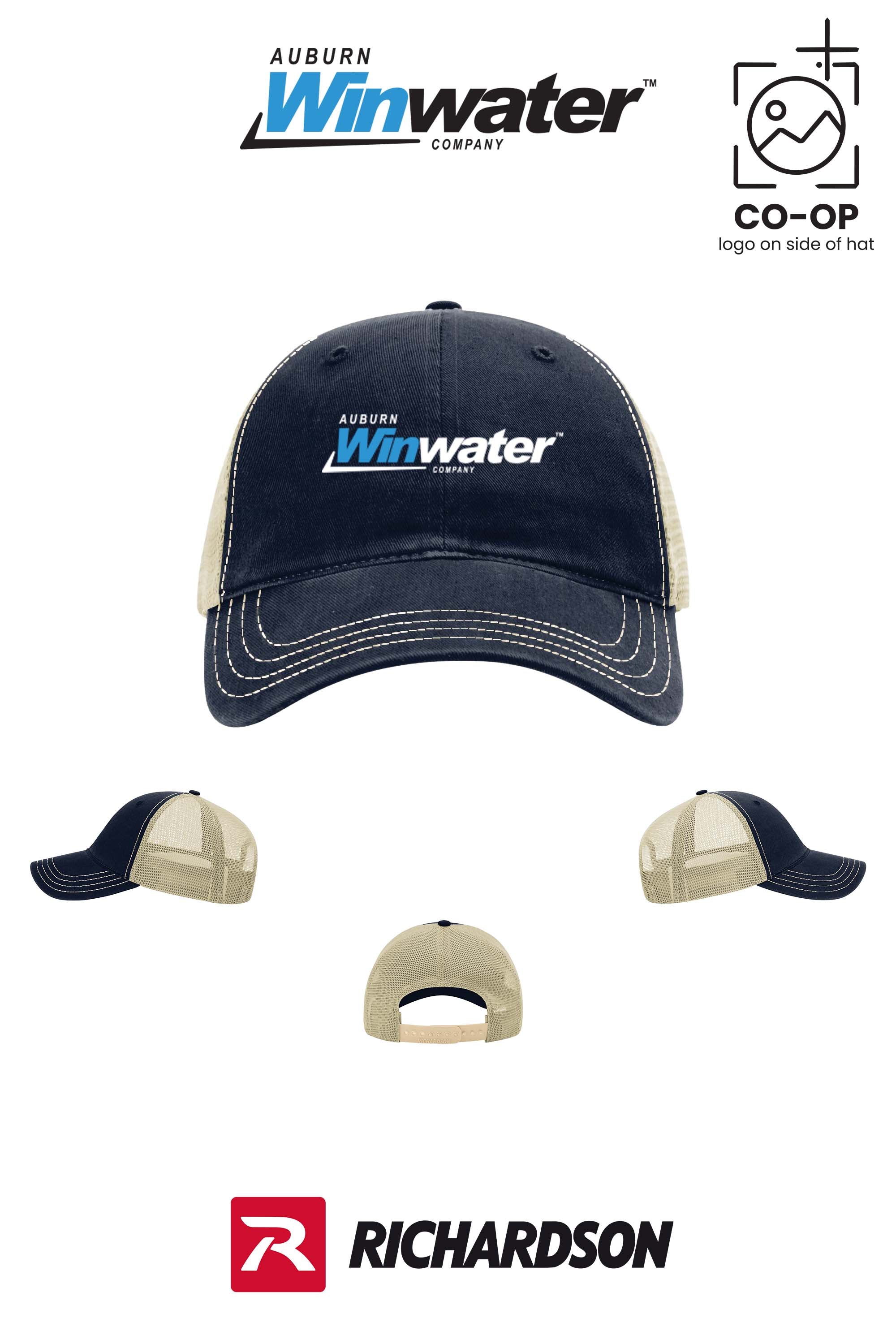 Richardson 111 Garment Washed Trucker - Auburn Winwater