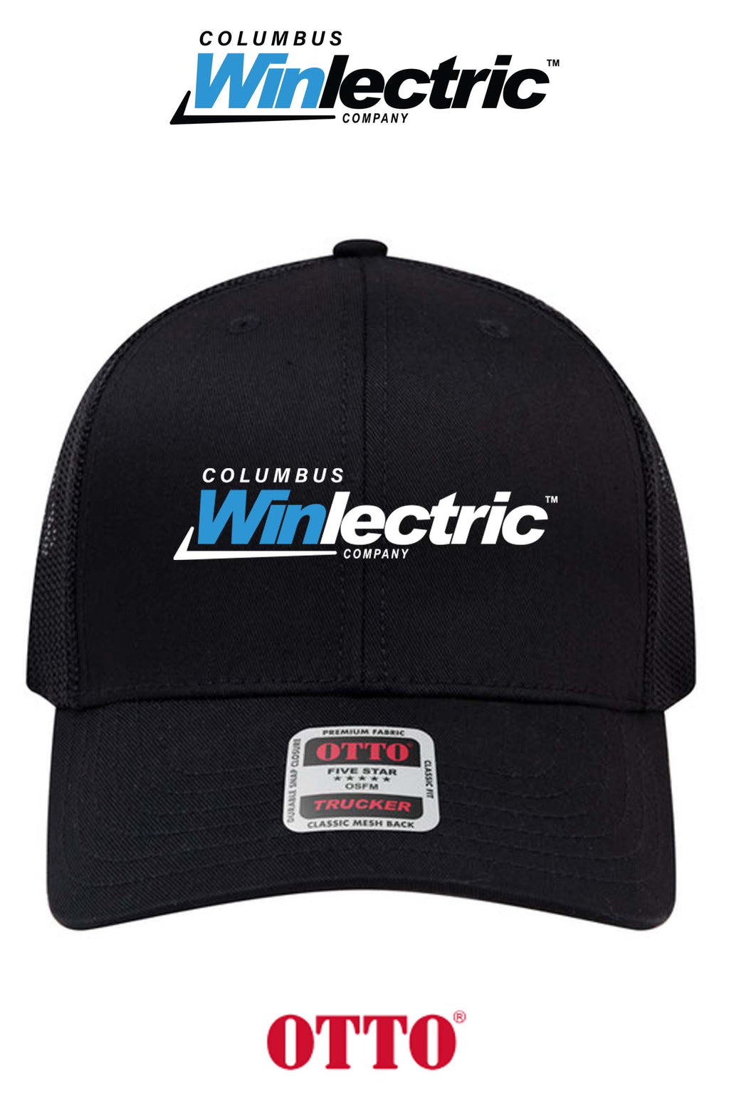 **BULK BUY SPECIAL** OTTO CAP® 6 Panel Mid Profile Mesh Back Trucker Hat - Columbus Winlectric