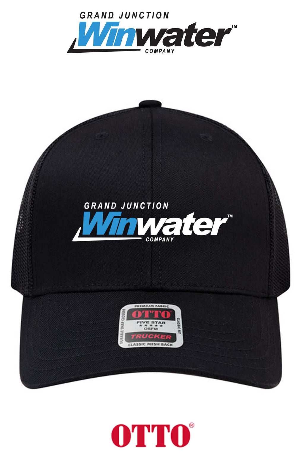 **BULK BUY SPECIAL** OTTO CAP® 6 Panel Mid Profile Mesh Back Trucker Hat - Grand Junction Winwater