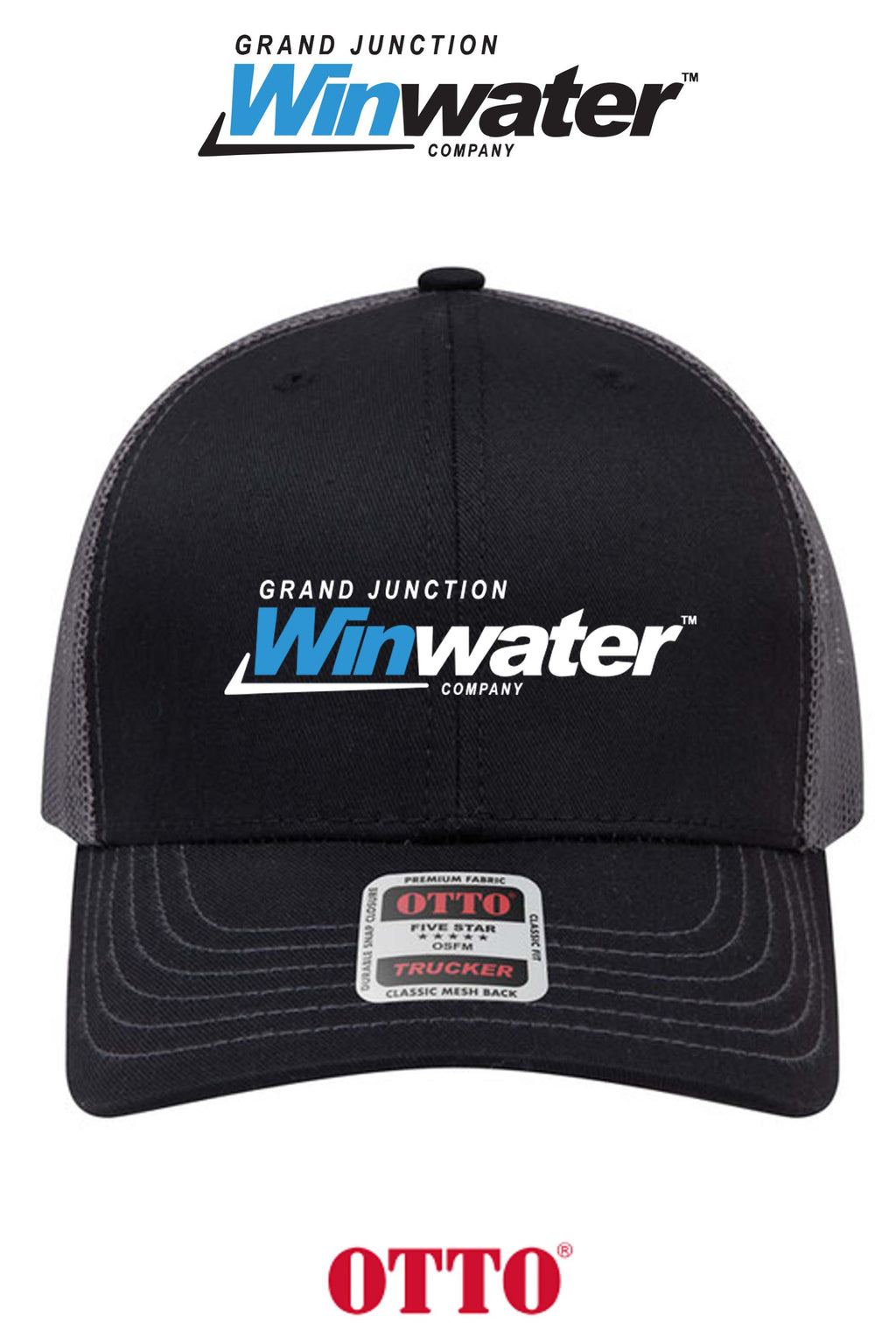 **BULK BUY SPECIAL** OTTO CAP® 6 Panel Mid Profile Mesh Back Trucker Hat - Grand Junction Winwater