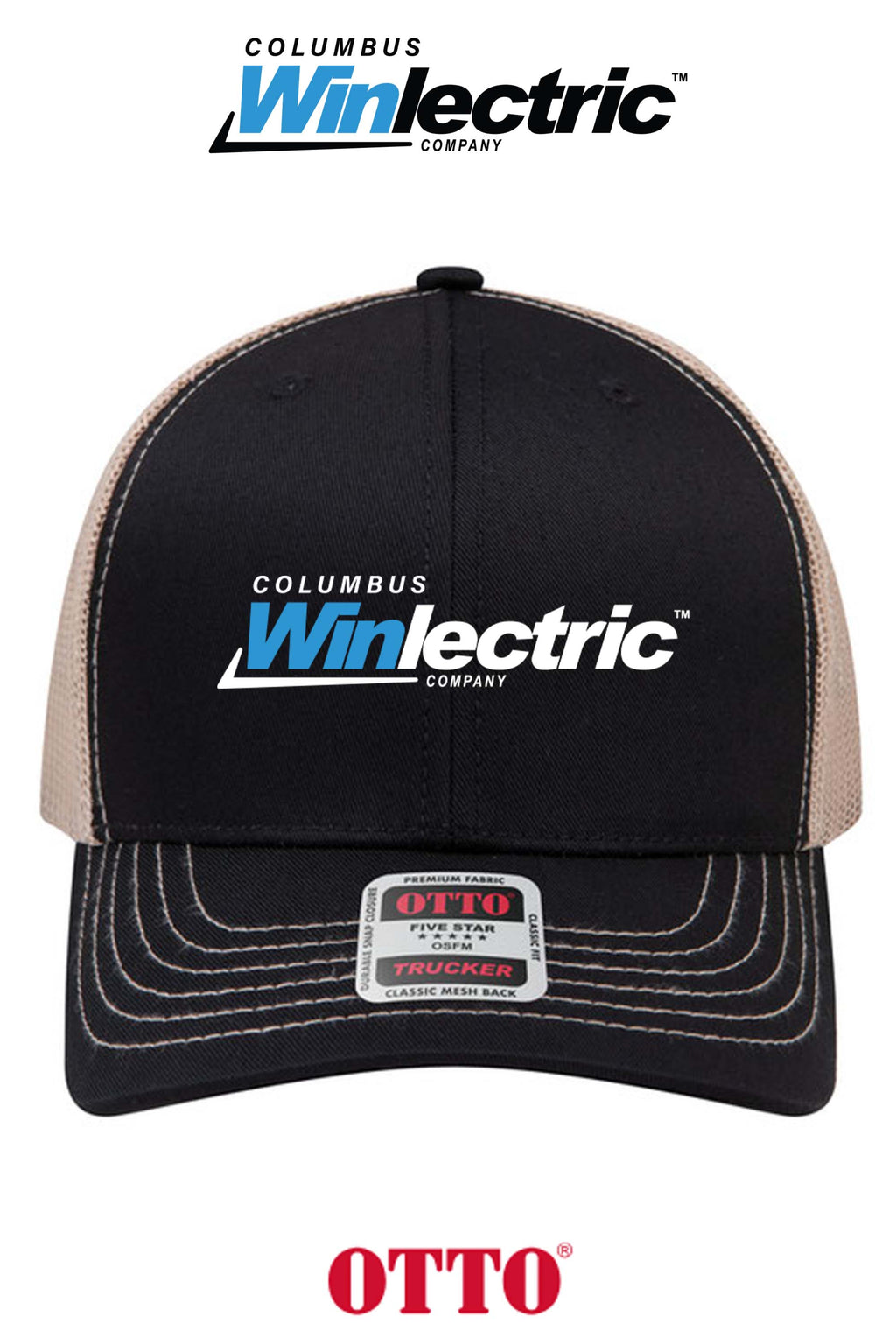 **BULK BUY SPECIAL** OTTO CAP® 6 Panel Mid Profile Mesh Back Trucker Hat - Columbus Winlectric