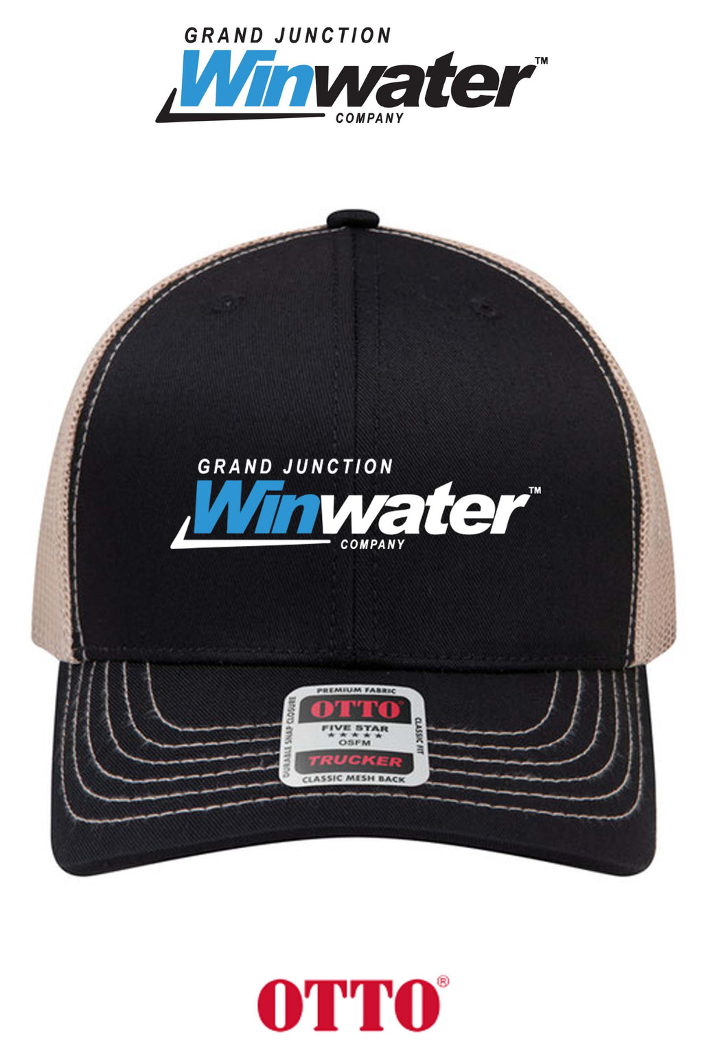 **BULK BUY SPECIAL** OTTO CAP® 6 Panel Mid Profile Mesh Back Trucker Hat - Grand Junction Winwater