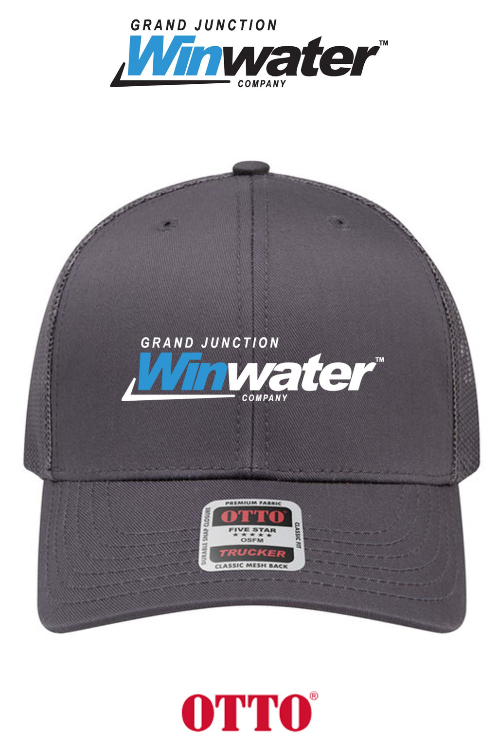 **BULK BUY SPECIAL** OTTO CAP® 6 Panel Mid Profile Mesh Back Trucker Hat - Grand Junction Winwater