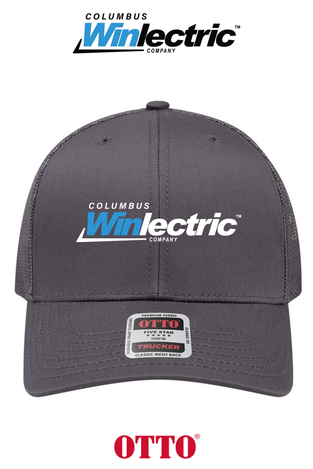 **BULK BUY SPECIAL** OTTO CAP® 6 Panel Mid Profile Mesh Back Trucker Hat - Columbus Winlectric