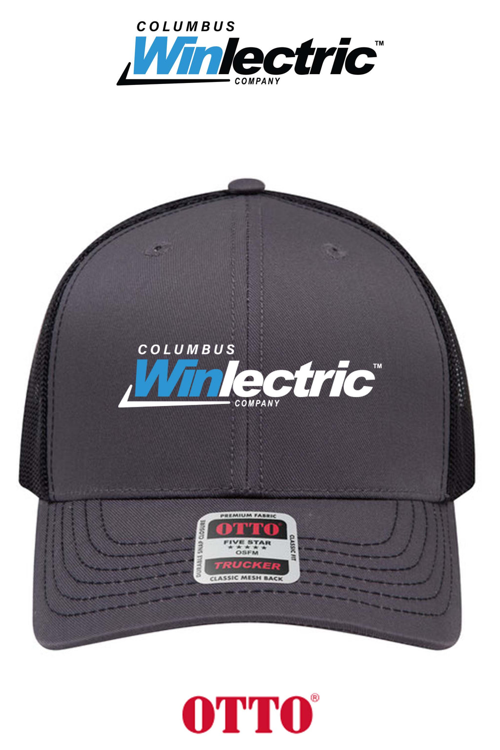 **BULK BUY SPECIAL** OTTO CAP® 6 Panel Mid Profile Mesh Back Trucker Hat - Columbus Winlectric