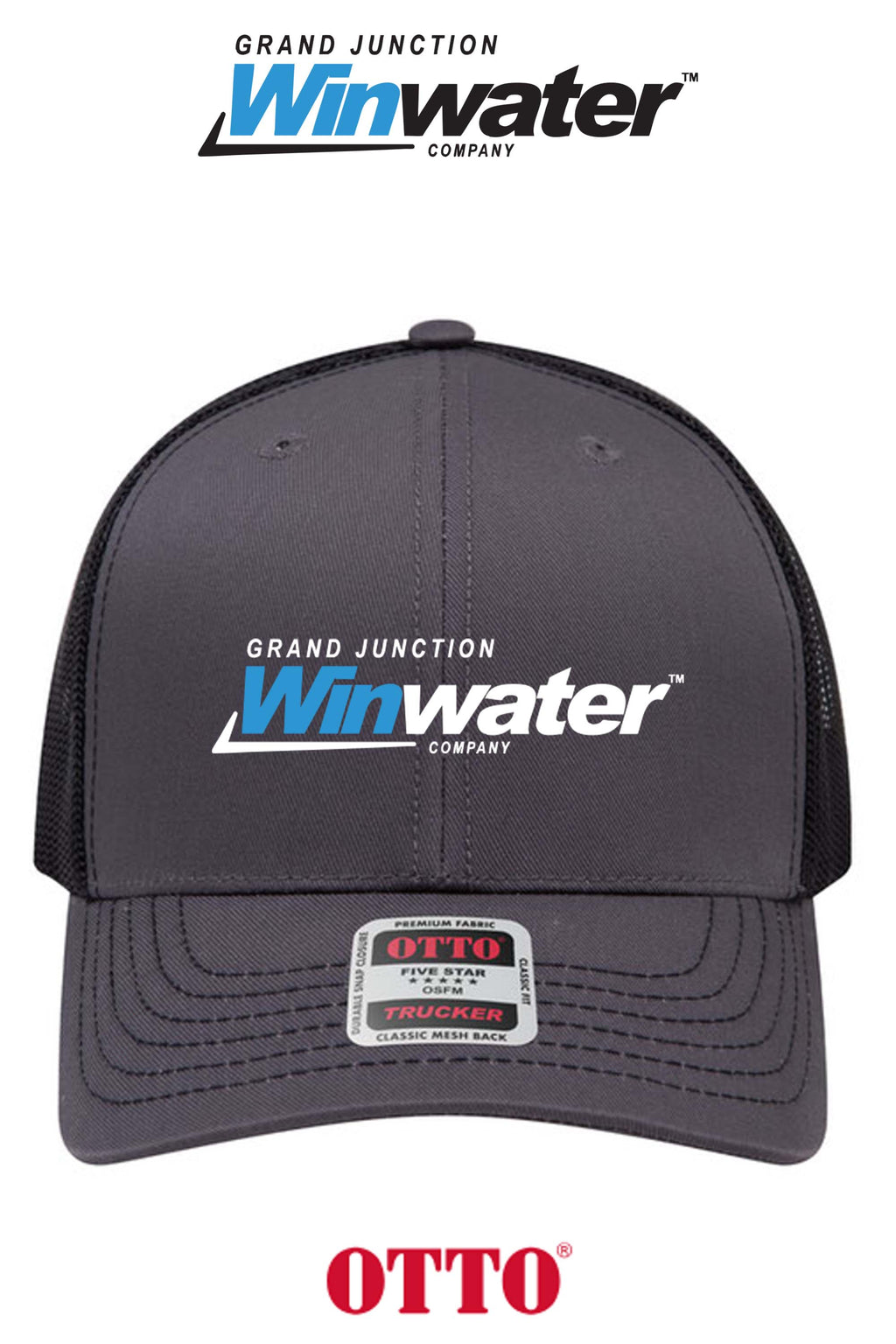 **BULK BUY SPECIAL** OTTO CAP® 6 Panel Mid Profile Mesh Back Trucker Hat - Grand Junction Winwater