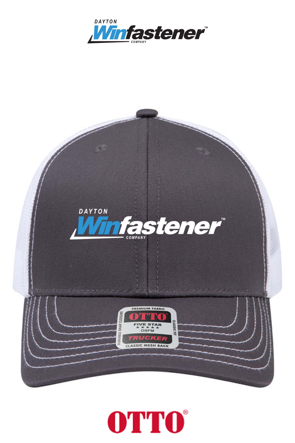 **BULK BUY SPECIAL** OTTO CAP® 6 Panel Mid Profile Mesh Back Trucker Hat - Dayton Winfastener