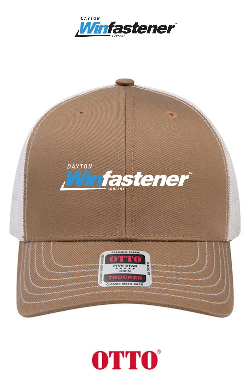 **BULK BUY SPECIAL** OTTO CAP® 6 Panel Mid Profile Mesh Back Trucker Hat - Dayton Winfastener