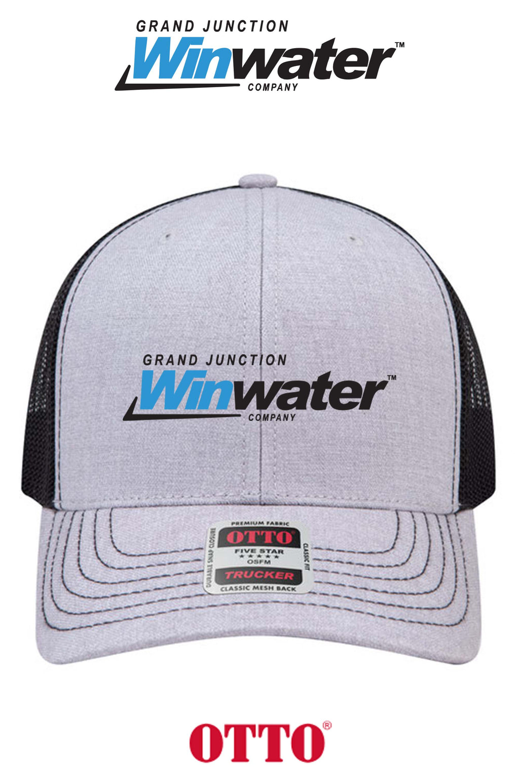 **BULK BUY SPECIAL** OTTO CAP® 6 Panel Mid Profile Mesh Back Trucker Hat - Grand Junction Winwater