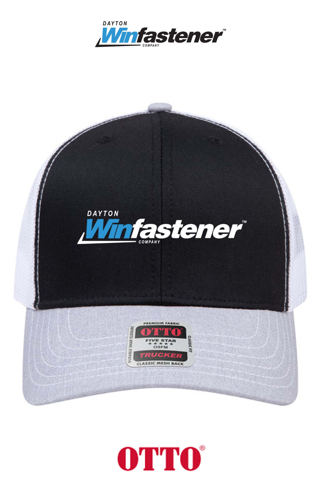 **BULK BUY SPECIAL** OTTO CAP® 6 Panel Mid Profile Mesh Back Trucker Hat - Dayton Winfastener