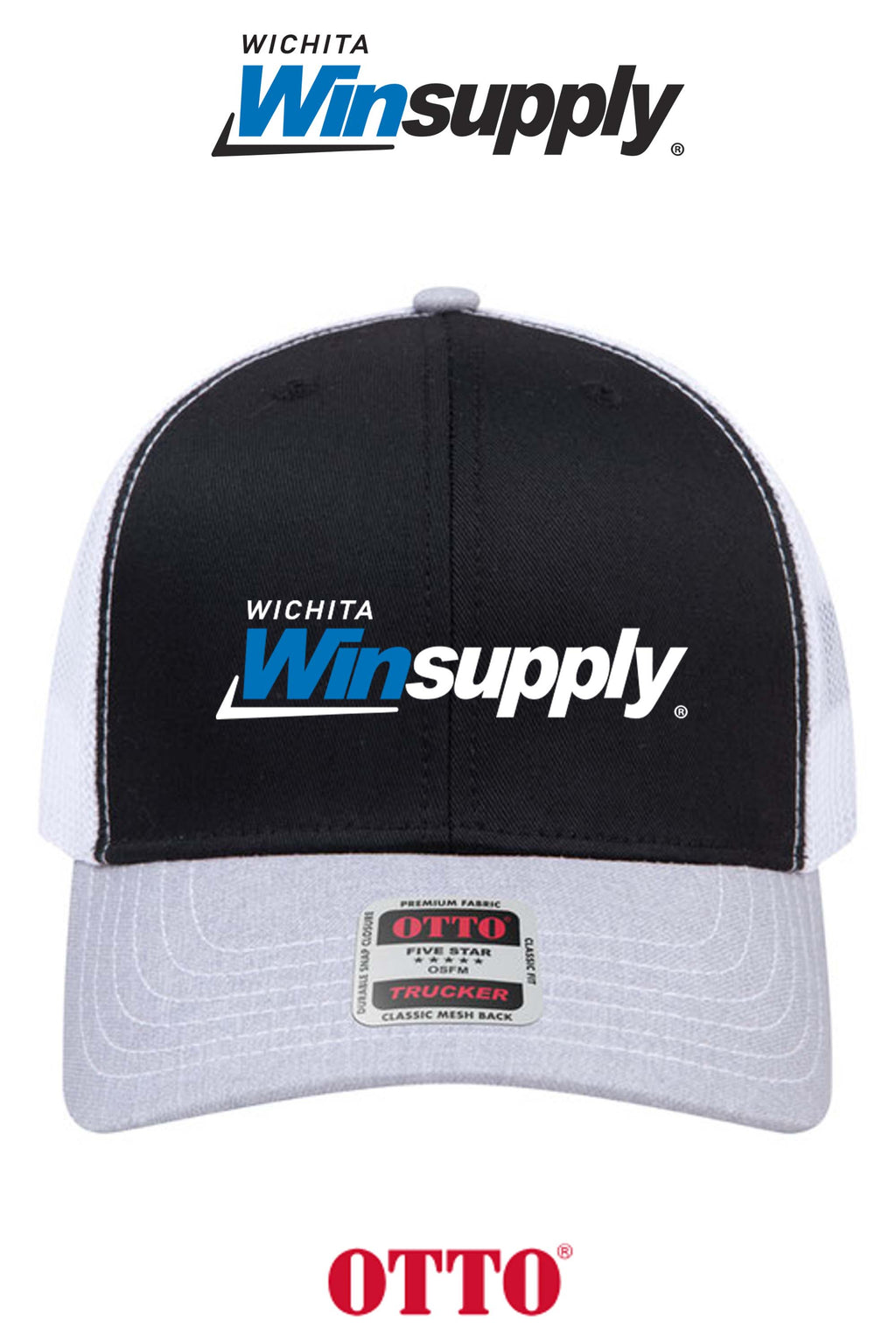 **BULK BUY SPECIAL** OTTO CAP® 6 Panel Mid Profile Mesh Back Trucker Hat - Wichita Winsupply
