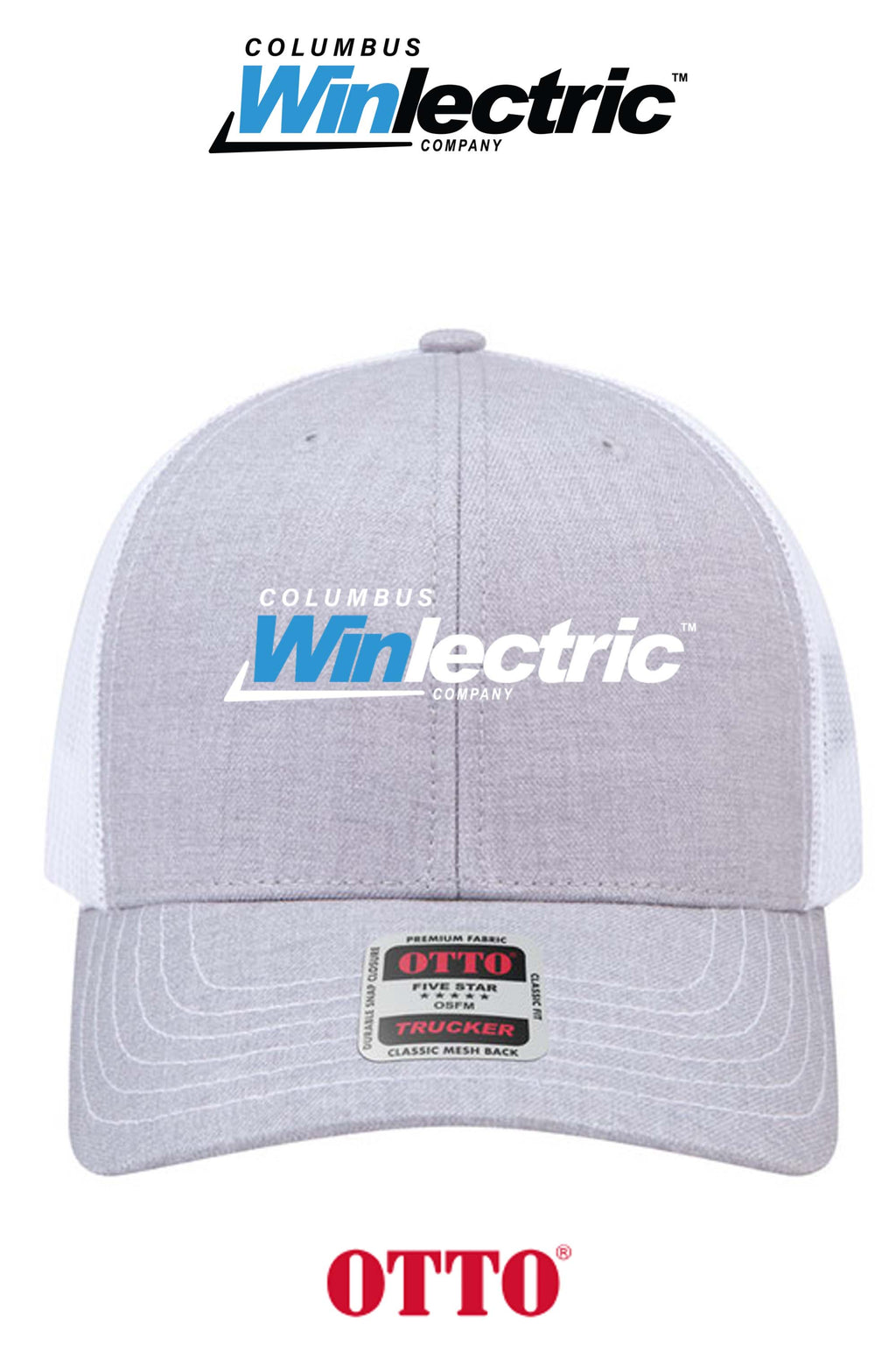 **BULK BUY SPECIAL** OTTO CAP® 6 Panel Mid Profile Mesh Back Trucker Hat - Columbus Winlectric