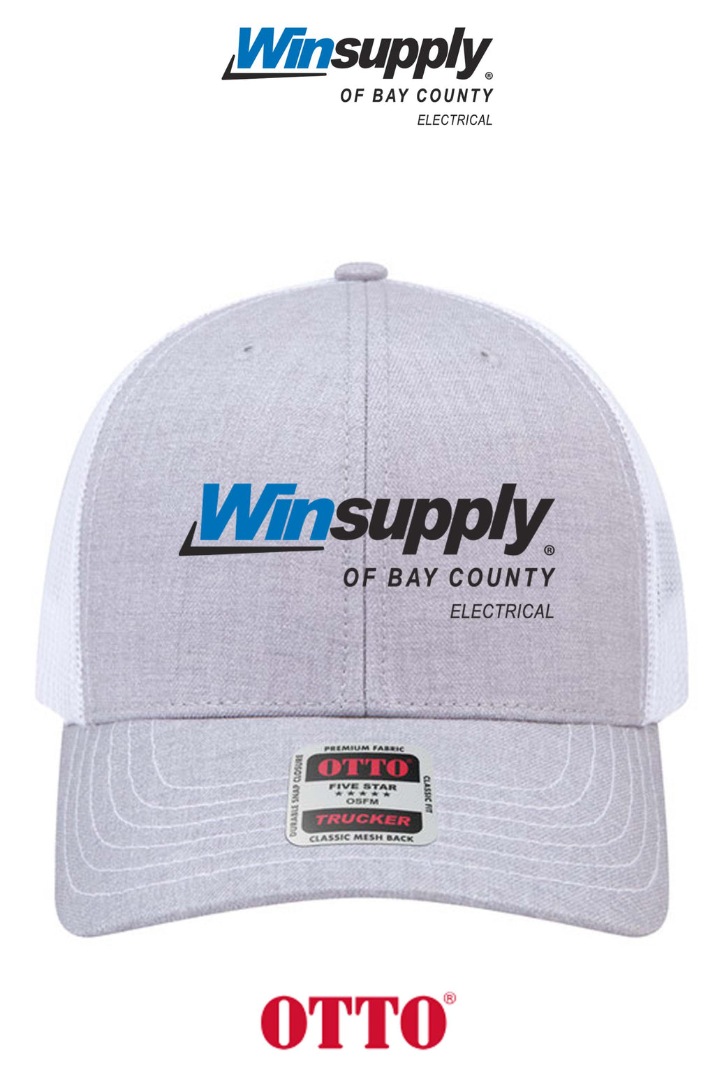 **BULK BUY SPECIAL** OTTO CAP® 6 Panel Mid Profile Mesh Back Trucker Hat - Winsupply Bay County FL