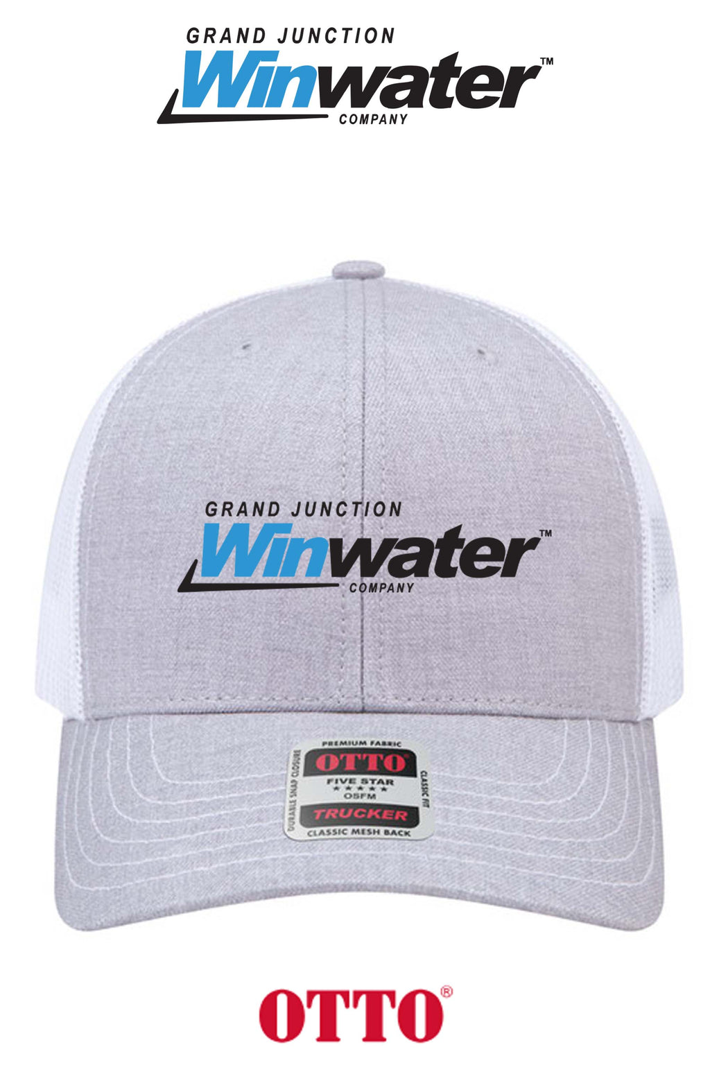 **BULK BUY SPECIAL** OTTO CAP® 6 Panel Mid Profile Mesh Back Trucker Hat - Grand Junction Winwater