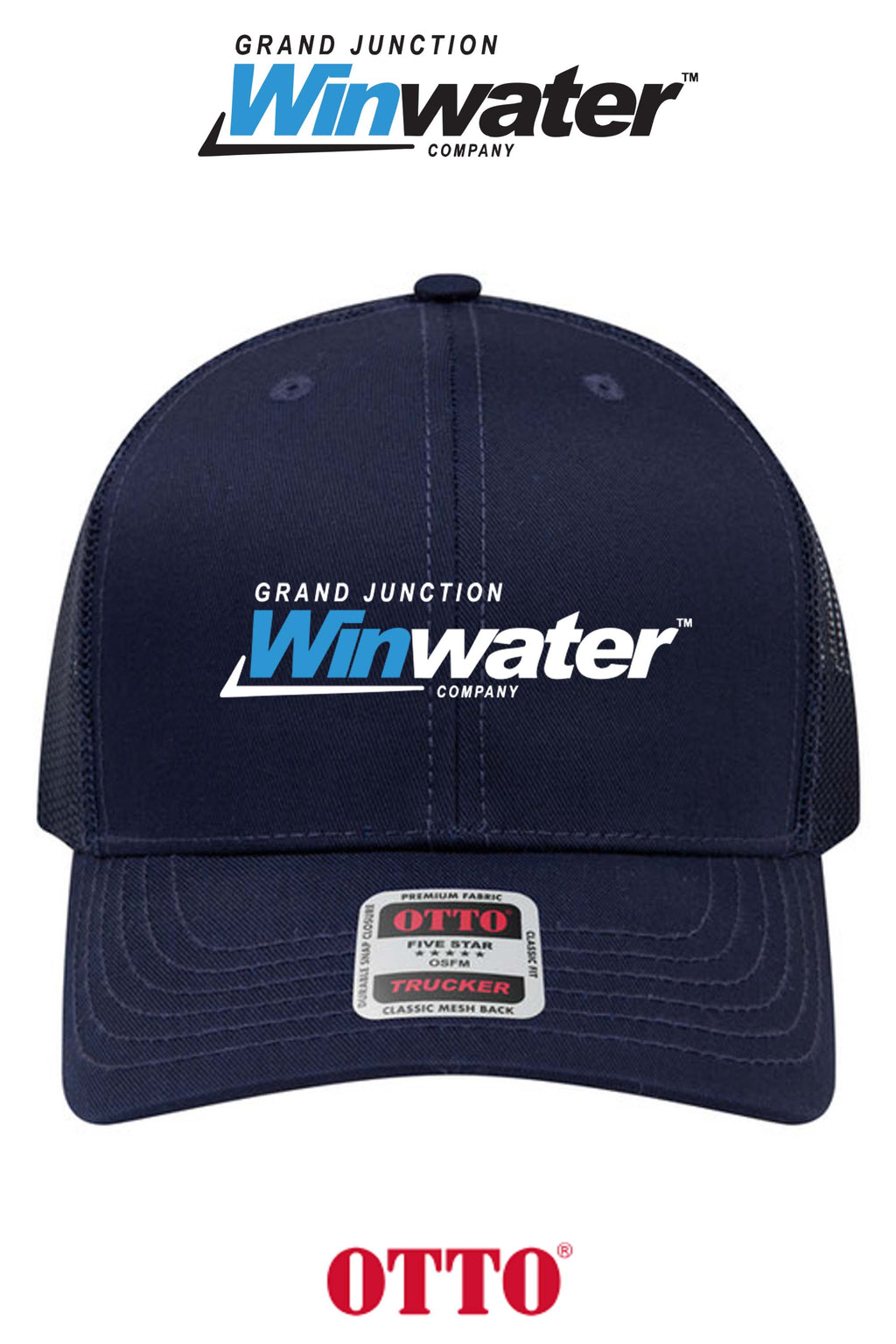 **BULK BUY SPECIAL** OTTO CAP® 6 Panel Mid Profile Mesh Back Trucker Hat - Grand Junction Winwater