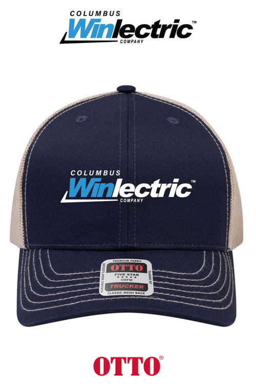 **BULK BUY SPECIAL** OTTO CAP® 6 Panel Mid Profile Mesh Back Trucker Hat - Columbus Winlectric