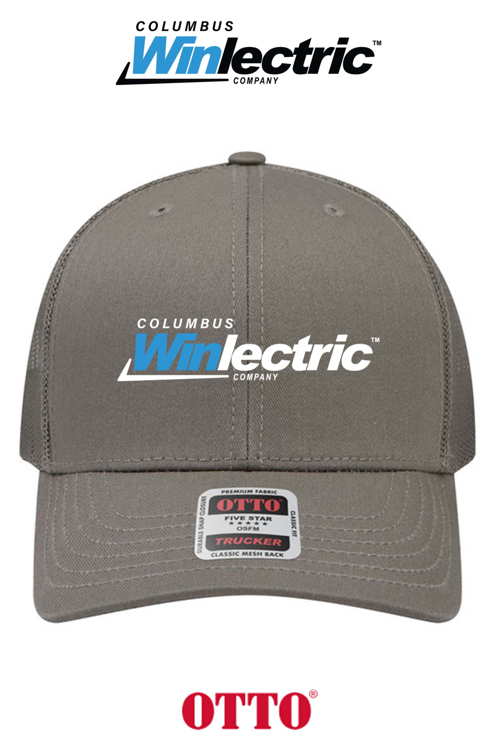 **BULK BUY SPECIAL** OTTO CAP® 6 Panel Mid Profile Mesh Back Trucker Hat - Columbus Winlectric