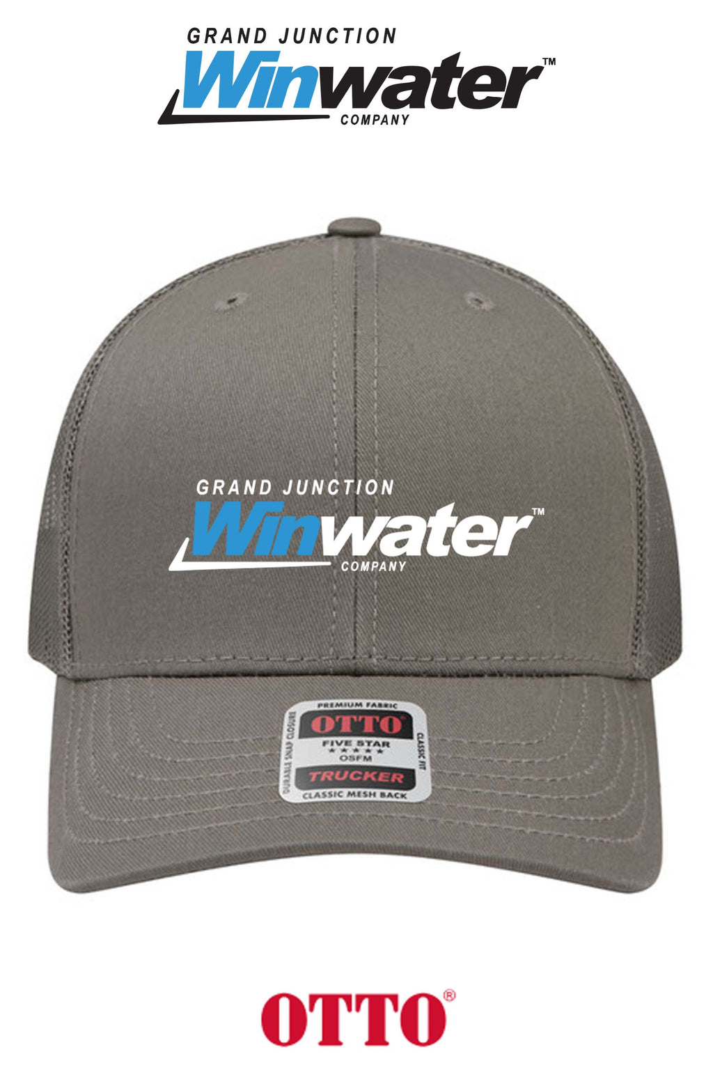 **BULK BUY SPECIAL** OTTO CAP® 6 Panel Mid Profile Mesh Back Trucker Hat - Grand Junction Winwater