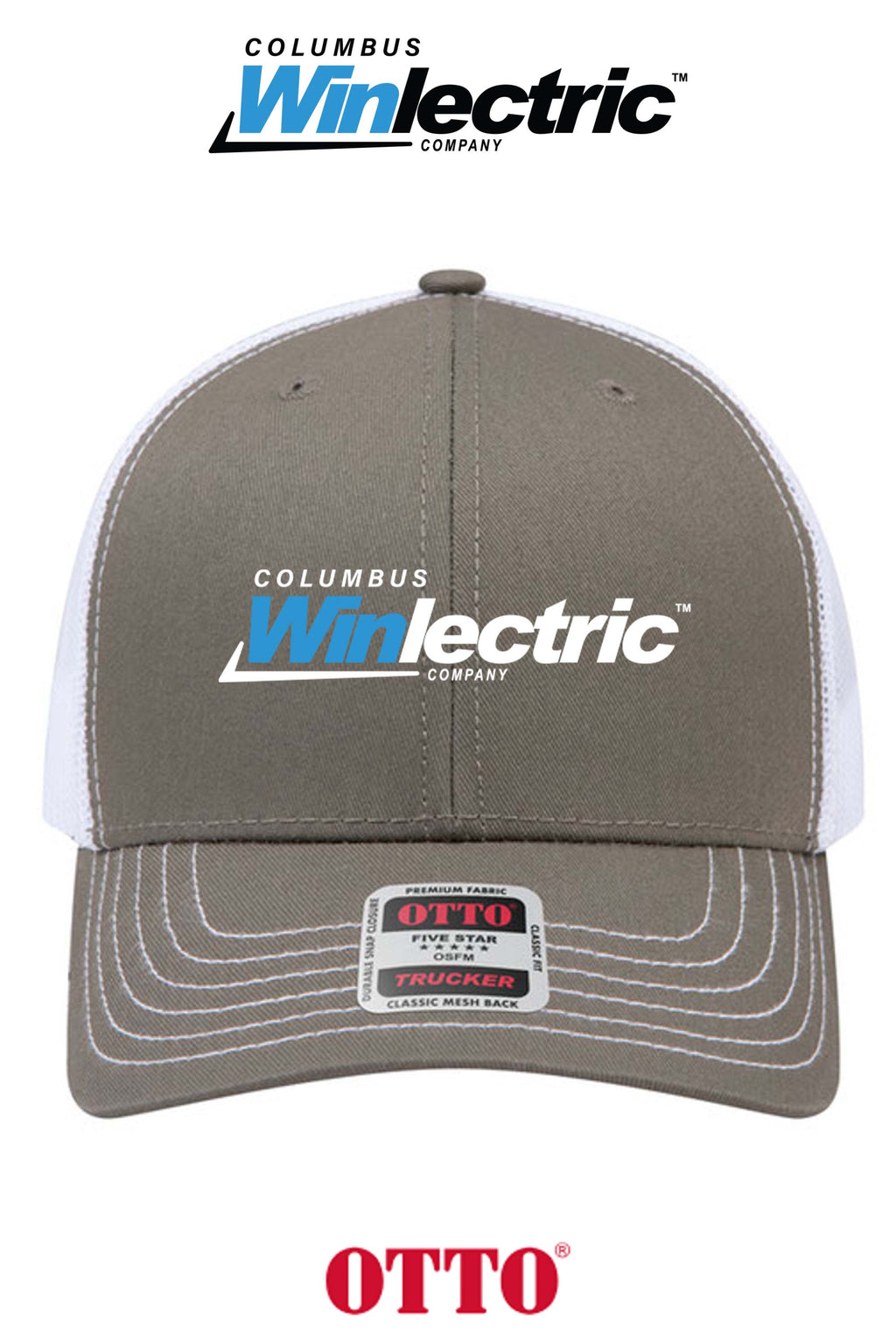 **BULK BUY SPECIAL** OTTO CAP® 6 Panel Mid Profile Mesh Back Trucker Hat - Columbus Winlectric