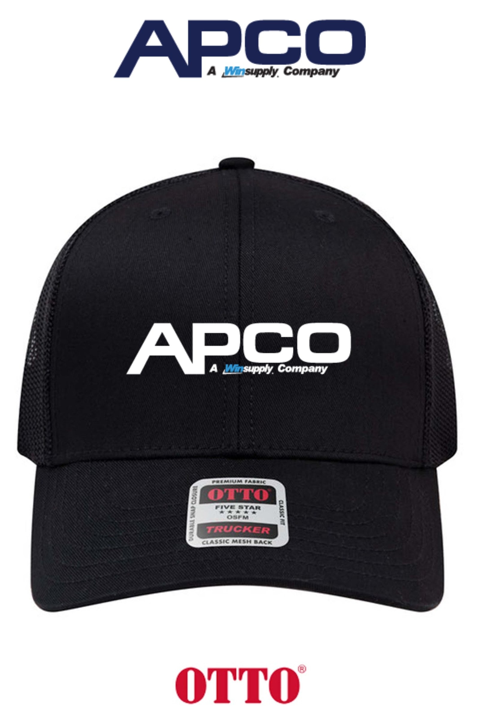 **BULK BUY SPECIAL** OTTO CAP® 6 Panel Mid Profile Mesh Back Trucker Hat - APCO Supply - Indianapolis