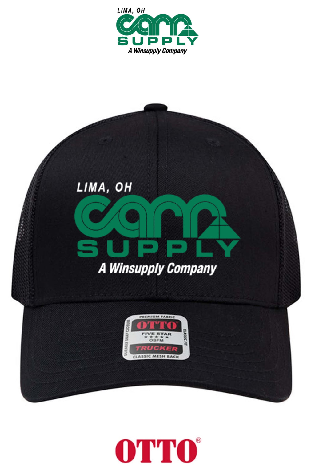 **BULK BUY SPECIAL** OTTO CAP® 6 Panel Mid Profile Mesh Back Trucker Hat - Carr Supply - Lima