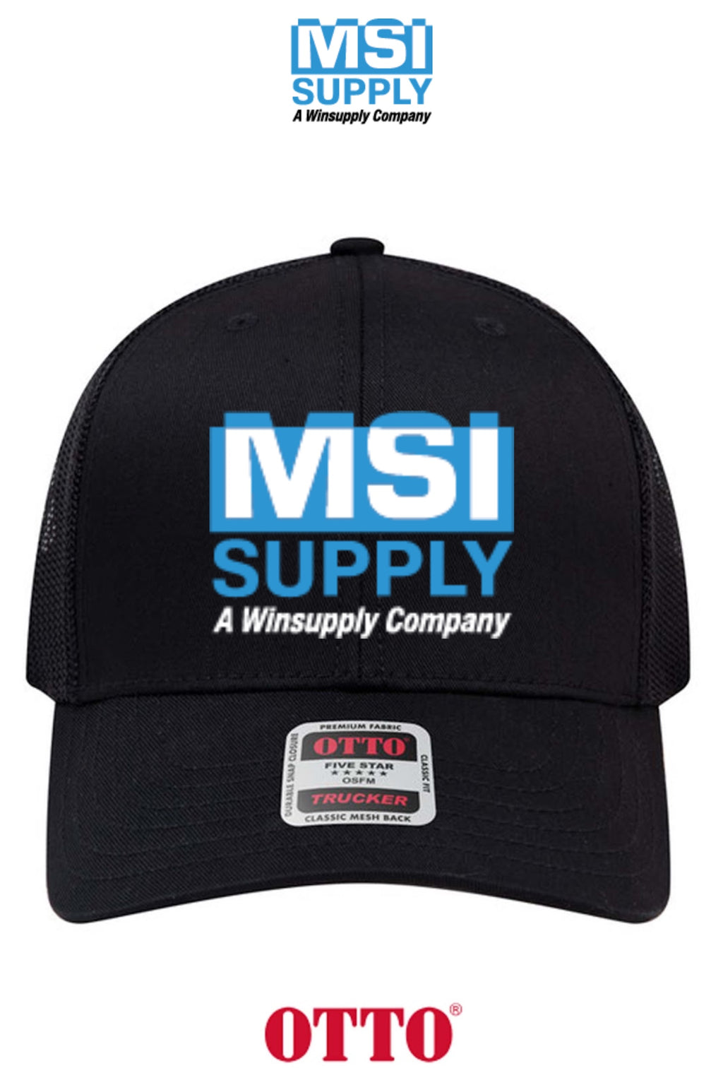 **BULK BUY SPECIAL** OTTO CAP® 6 Panel Mid Profile Mesh Back Trucker Hat - MSI Supply Houston