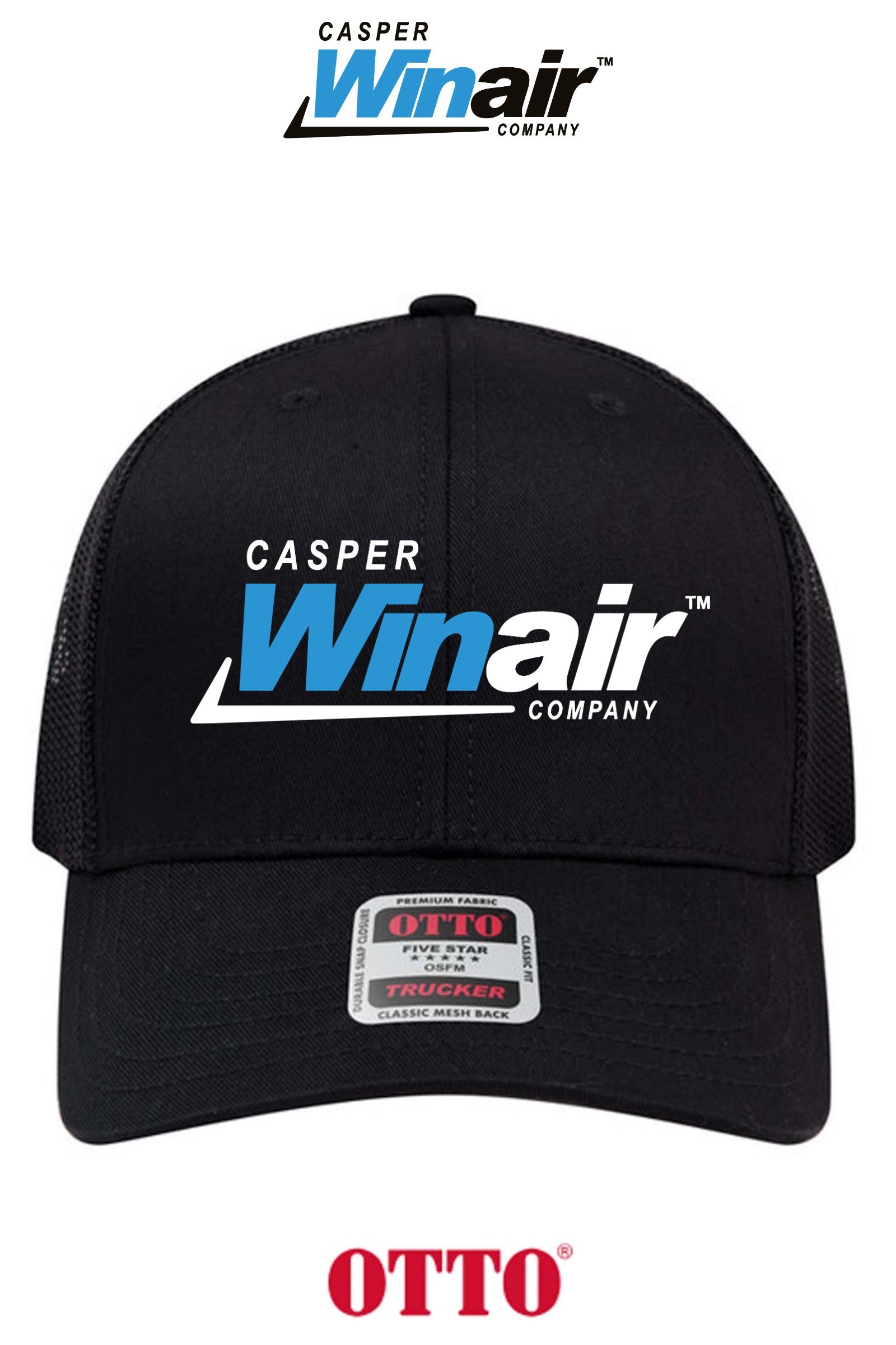 **BULK BUY SPECIAL** OTTO CAP® 6 Panel Mid Profile Mesh Back Trucker Hat - Casper Winair