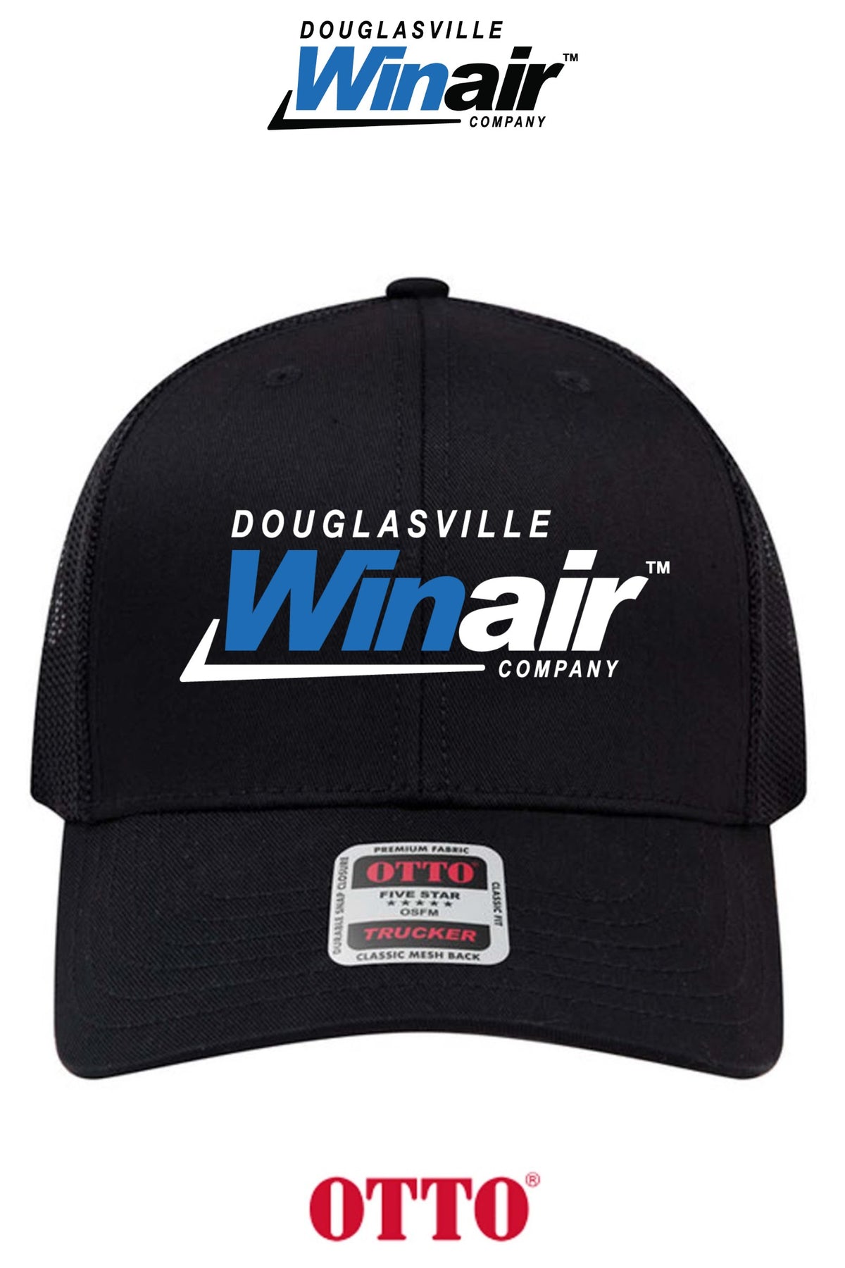 **BULK BUY SPECIAL** OTTO CAP® 6 Panel Mid Profile Mesh Back Trucker Hat - Douglasville Winair