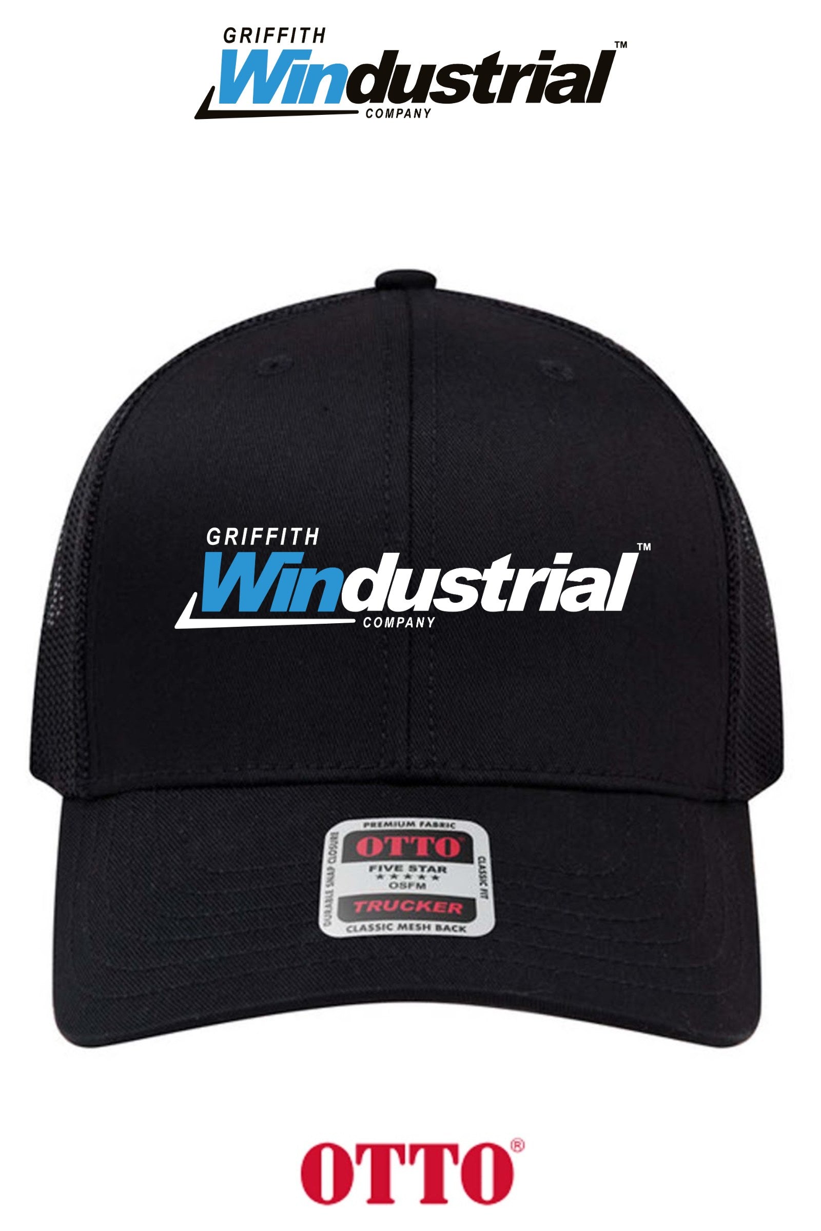 **BULK BUY SPECIAL** OTTO CAP® 6 Panel Mid Profile Mesh Back Trucker Hat - Griffith Windustrial