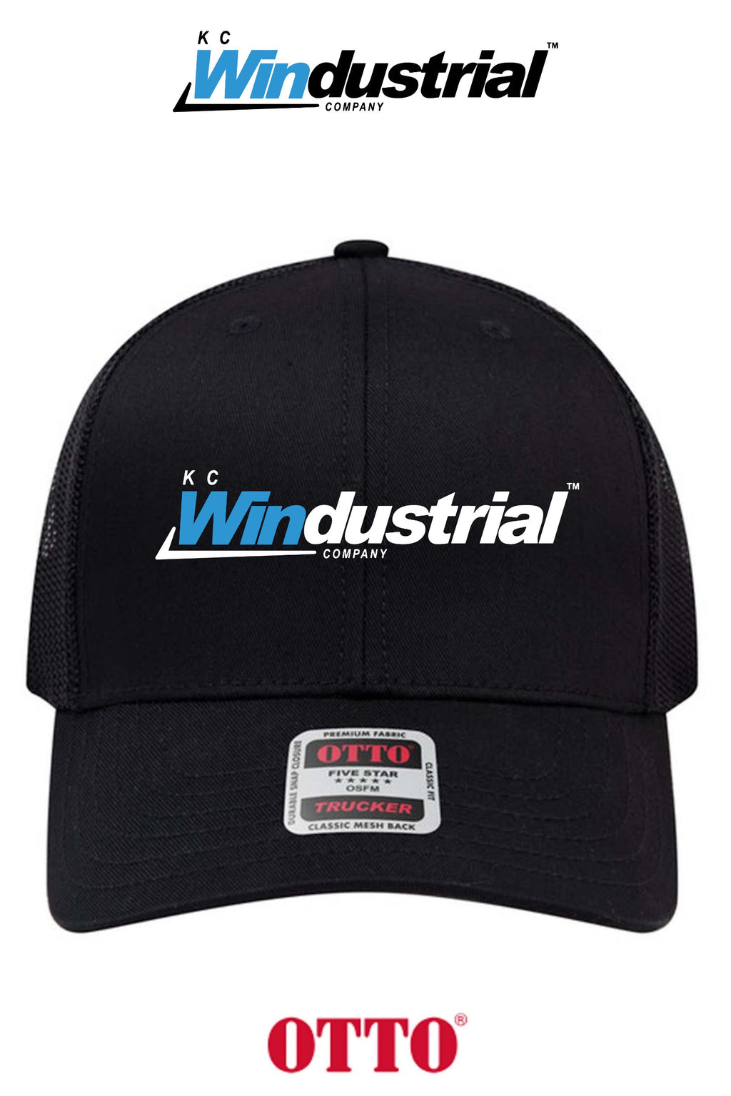 **BULK BUY SPECIAL** OTTO CAP® 6 Panel Mid Profile Mesh Back Trucker Hat - KC Windustrial
