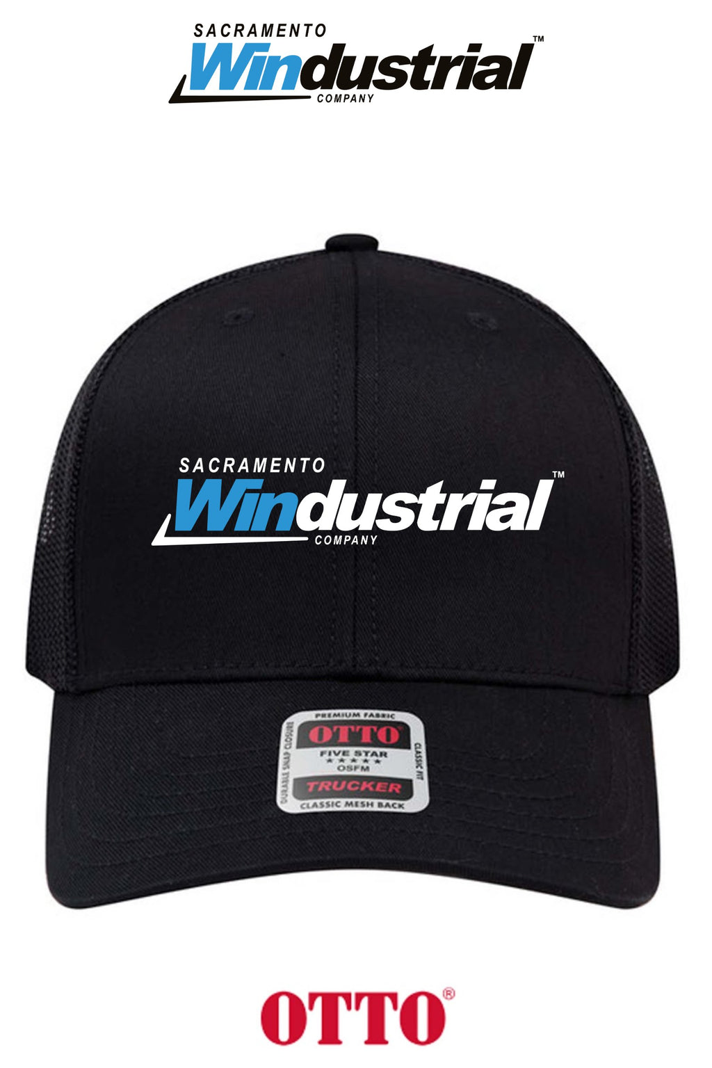 **BULK BUY SPECIAL** OTTO CAP® 6 Panel Mid Profile Mesh Back Trucker Hat - Sacramento Windustrial