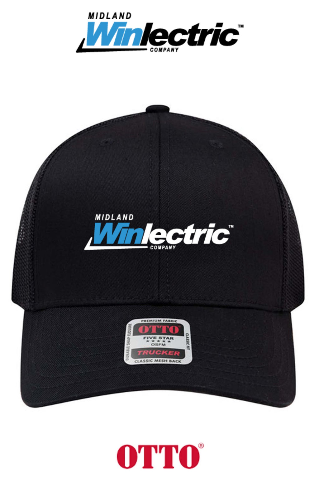 **BULK BUY SPECIAL** OTTO CAP® 6 Panel Mid Profile Mesh Back Trucker Hat - Winlectric of Midland