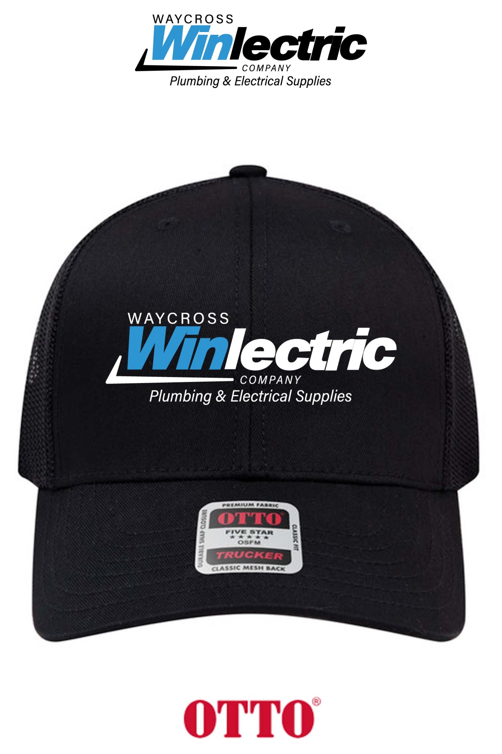 **BULK BUY SPECIAL** OTTO CAP® 6 Panel Mid Profile Mesh Back Trucker Hat - Waycross Winlectric
