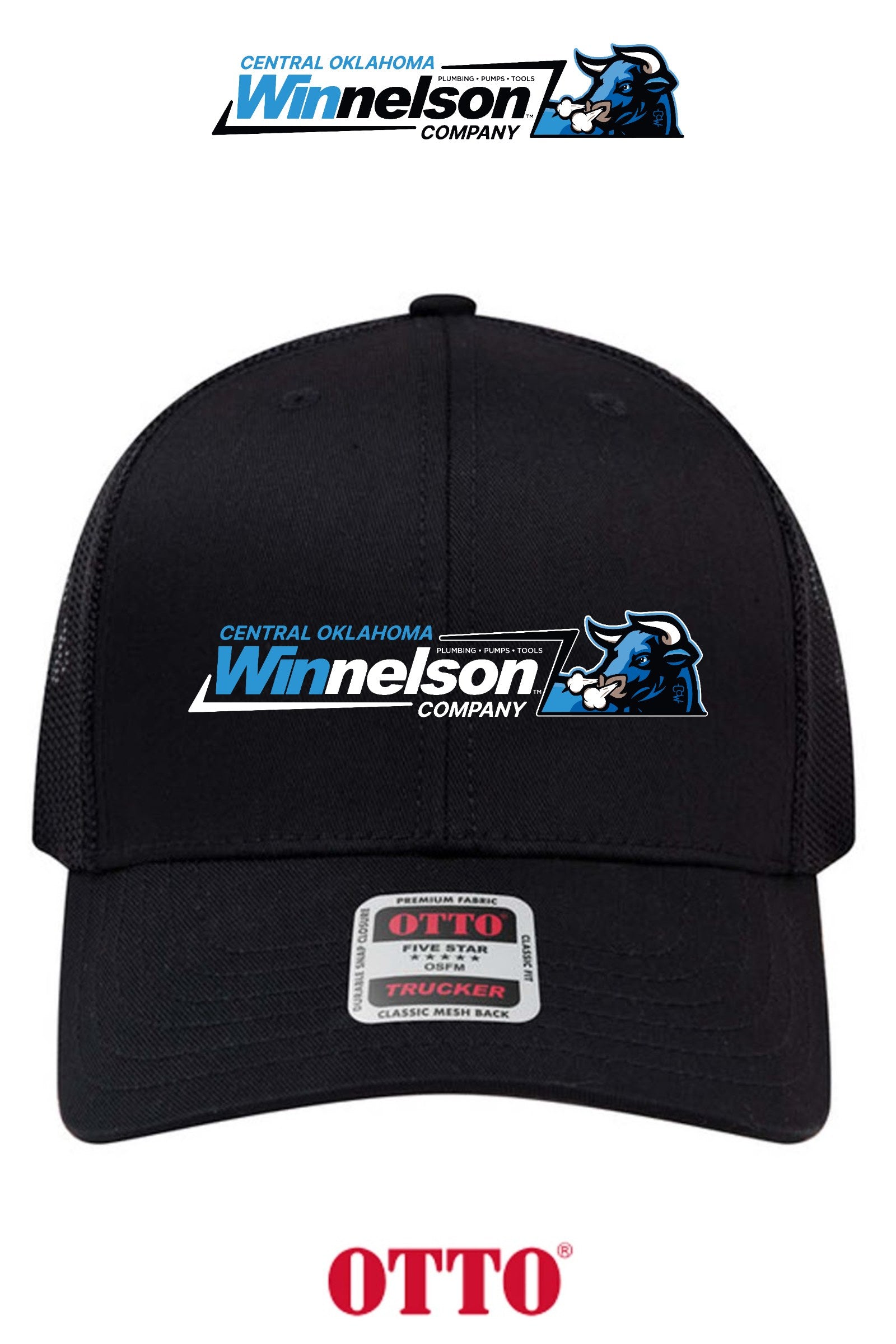 **BULK BUY SPECIAL** OTTO CAP® 6 Panel Mid Profile Mesh Back Trucker Hat - Winnelson Central Oklahoma