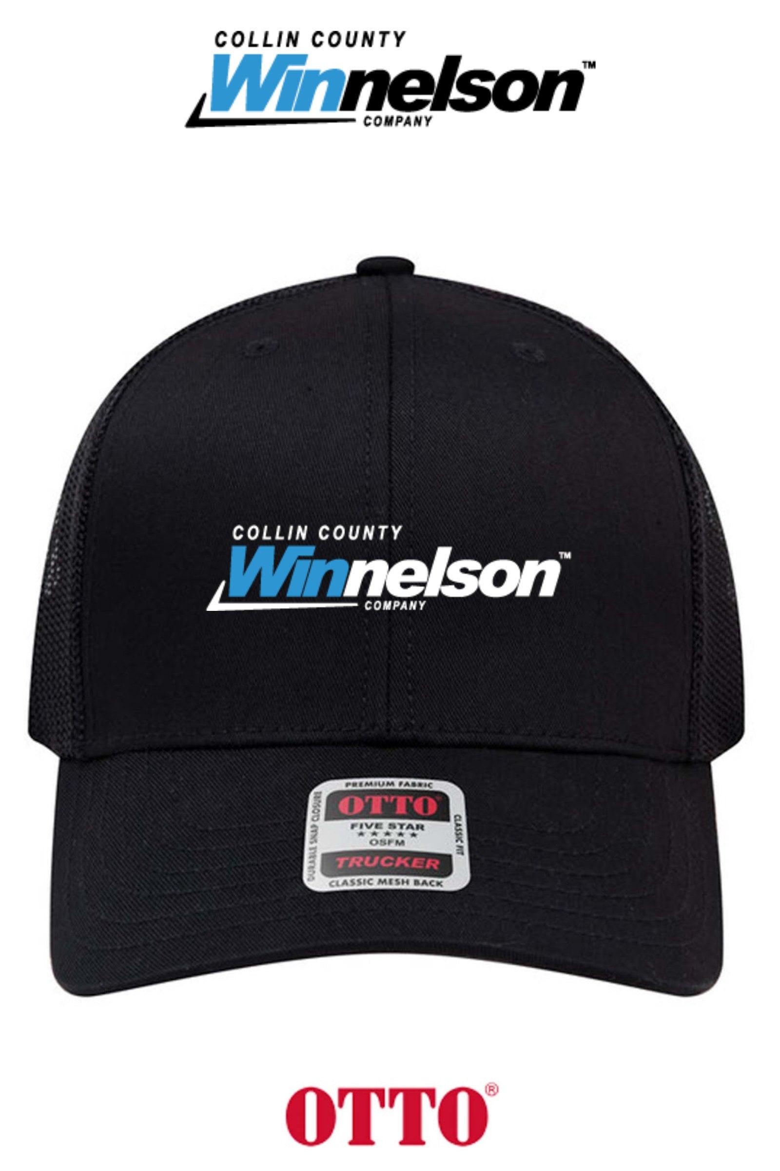 **BULK BUY SPECIAL** OTTO CAP® 6 Panel Mid Profile Mesh Back Trucker Hat - Winnelson Collin County