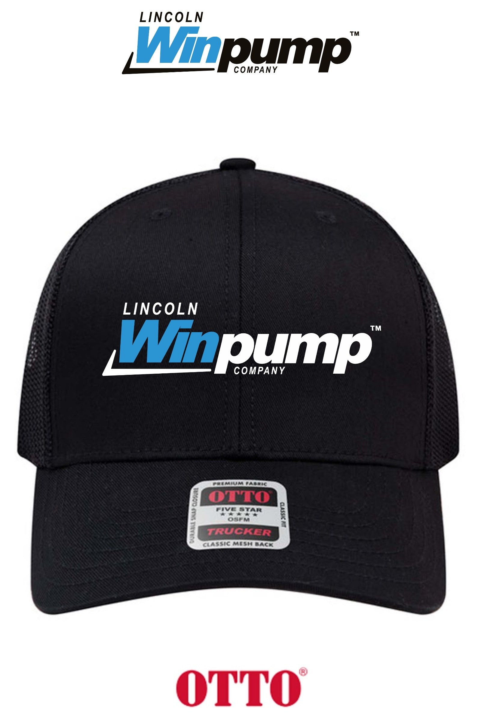 **BULK BUY SPECIAL** OTTO CAP® 6 Panel Mid Profile Mesh Back Trucker Hat - Lincoln Winpump