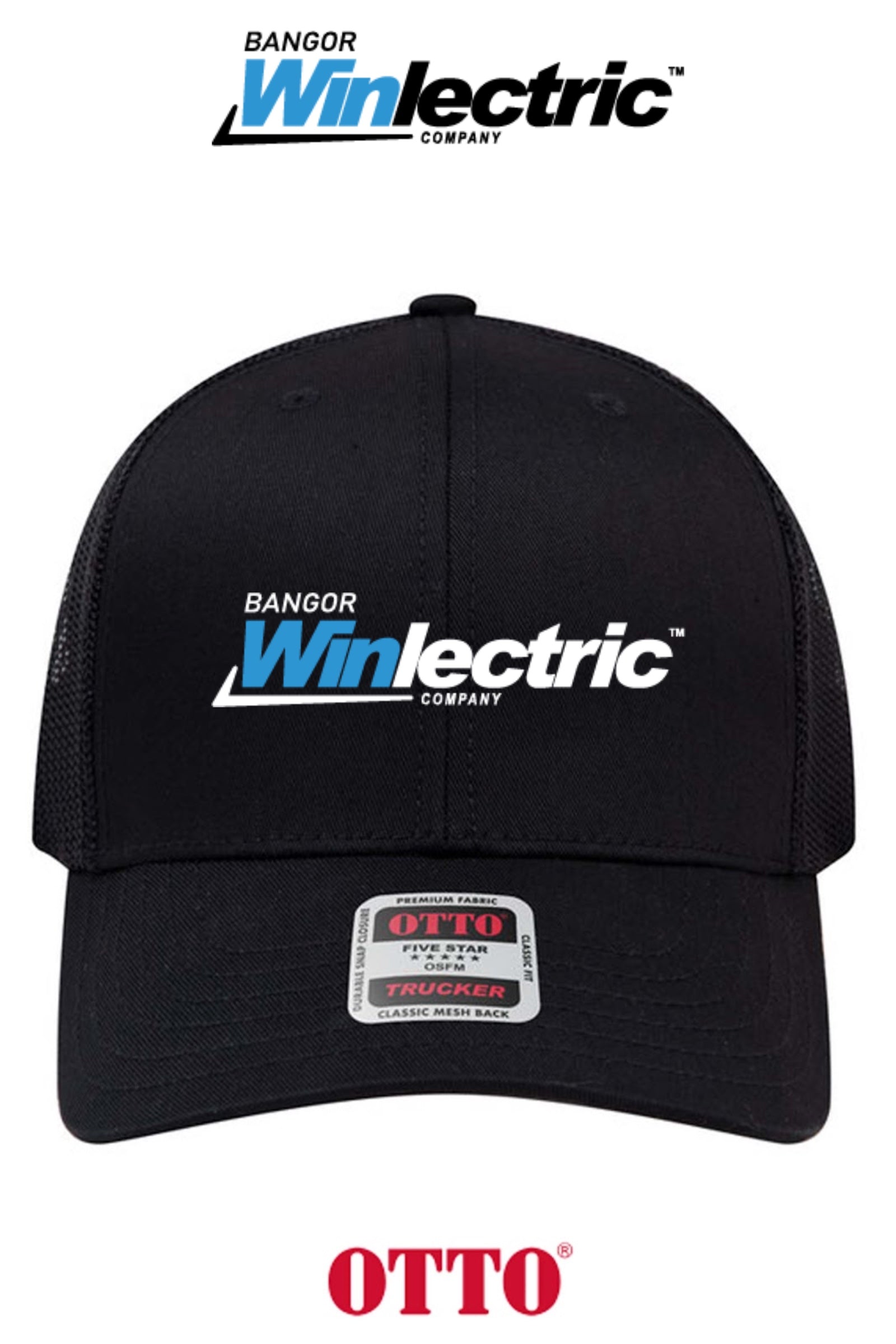 **BULK BUY SPECIAL** OTTO CAP® 6 Panel Mid Profile Mesh Back Trucker Hat - Winlectric Bangor