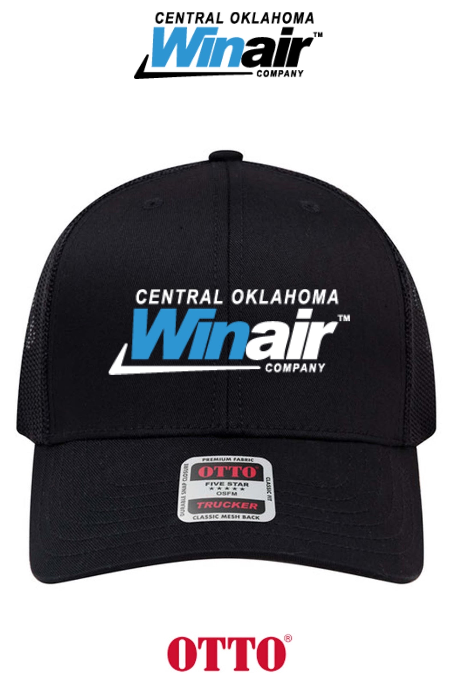**BULK BUY SPECIAL** OTTO CAP® 6 Panel Mid Profile Mesh Back Trucker Hat - Central Oklahoma Winair