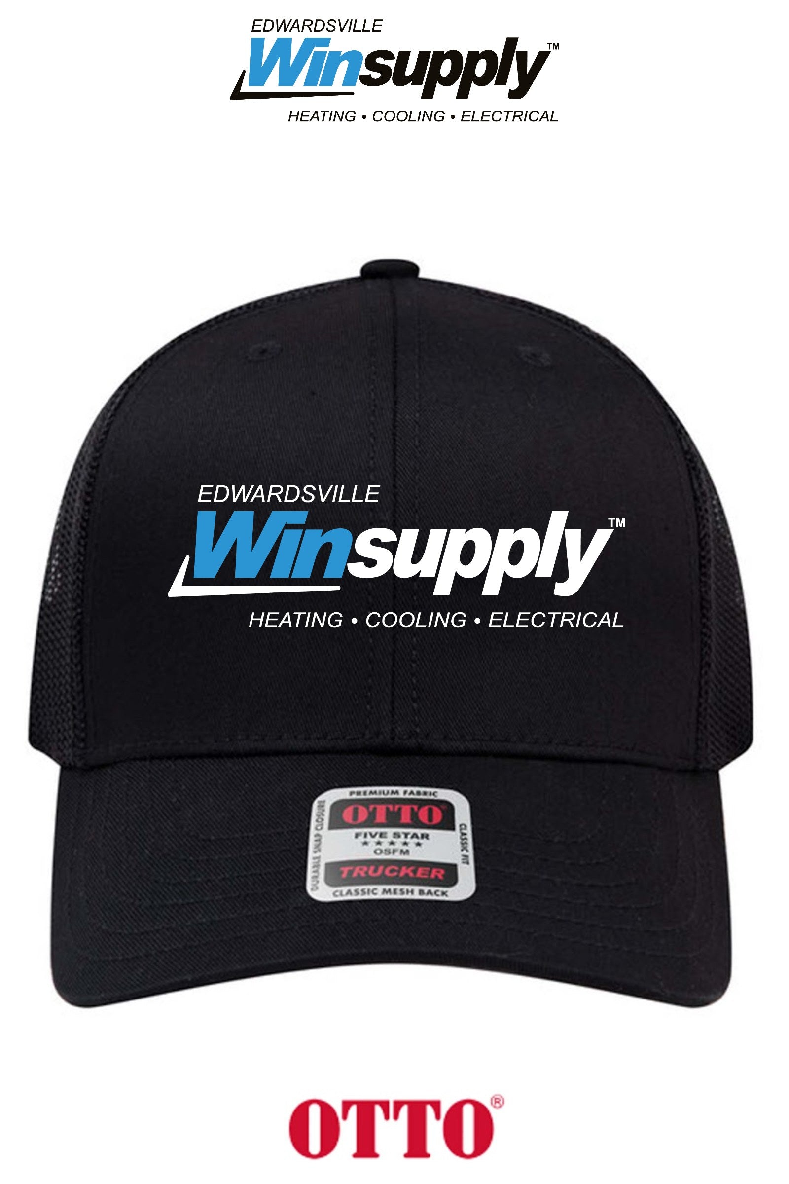 **BULK BUY SPECIAL** OTTO CAP® 6 Panel Mid Profile Mesh Back Trucker Hat - Edwardsville Winsupply
