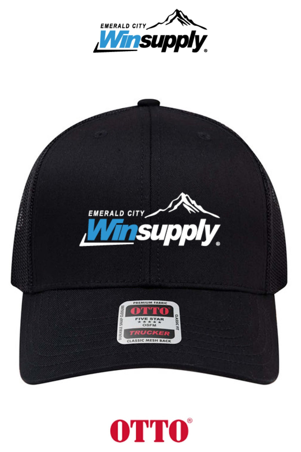**BULK BUY SPECIAL** OTTO CAP® 6 Panel Mid Profile Mesh Back Trucker Hat - Winsupply Emerald City