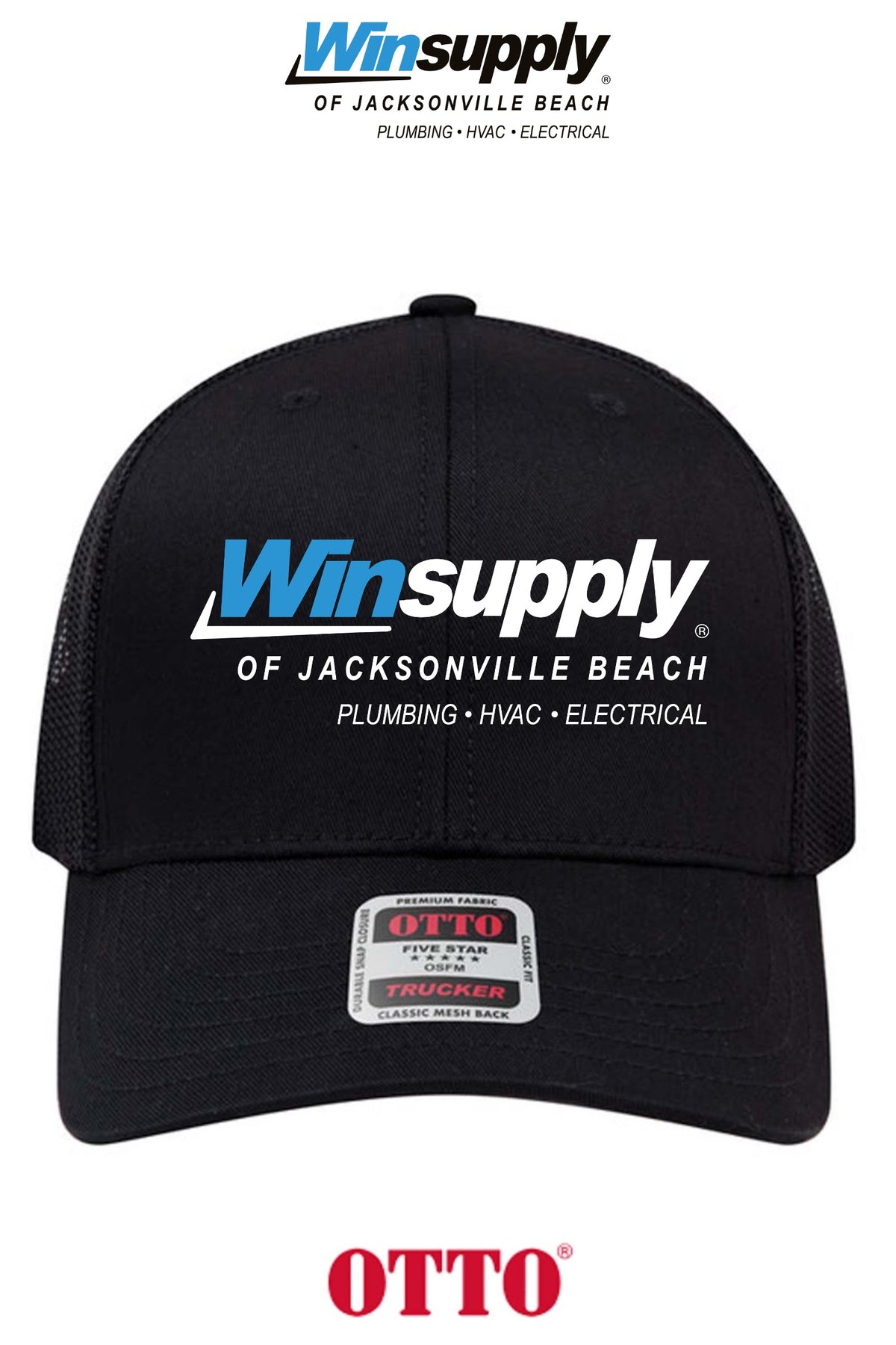 **BULK BUY SPECIAL** OTTO CAP® 6 Panel Mid Profile Mesh Back Trucker Hat - Winsupply Jacksonville Beach