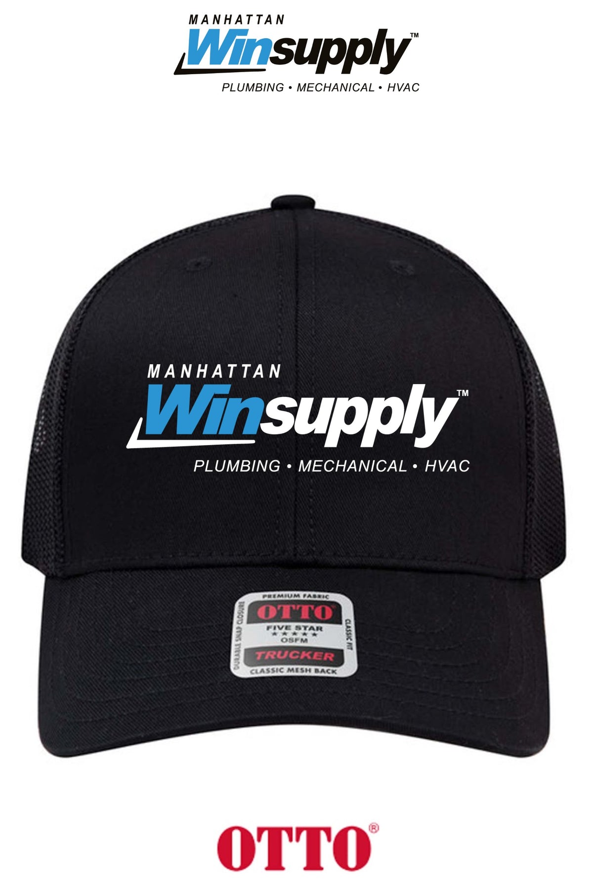 **BULK BUY SPECIAL** OTTO CAP® 6 Panel Mid Profile Mesh Back Trucker Hat - Manhattan Winsupply
