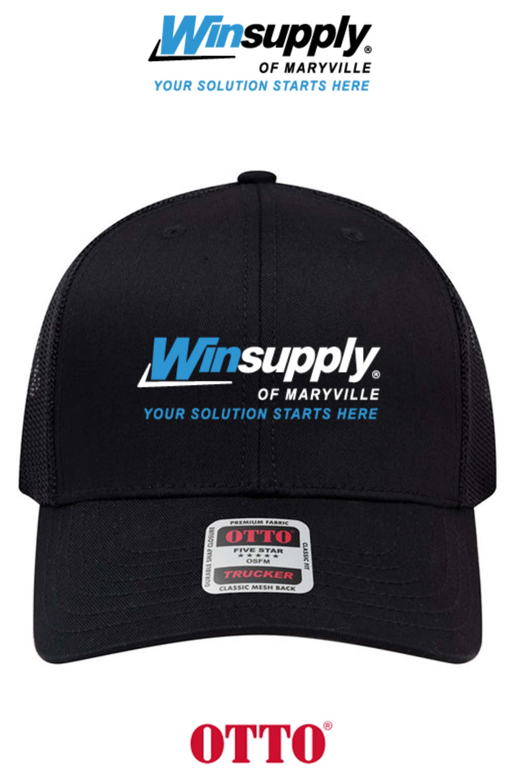 **BULK BUY SPECIAL** OTTO CAP® 6 Panel Mid Profile Mesh Back Trucker Hat - Winsupply of Maryville