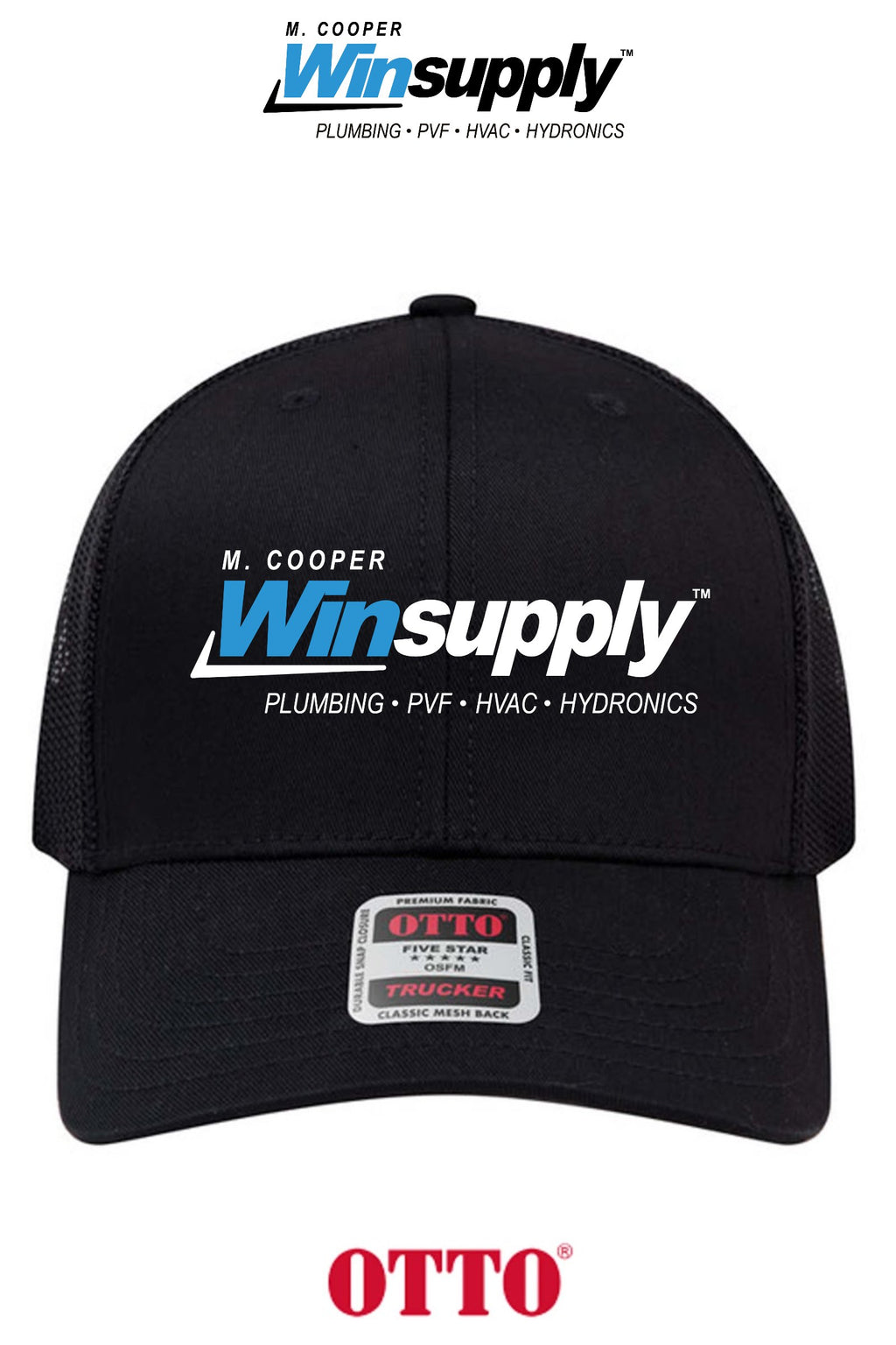 **BULK BUY SPECIAL** OTTO CAP® 6 Panel Mid Profile Mesh Back Trucker Hat - M. Cooper Winsupply Co.