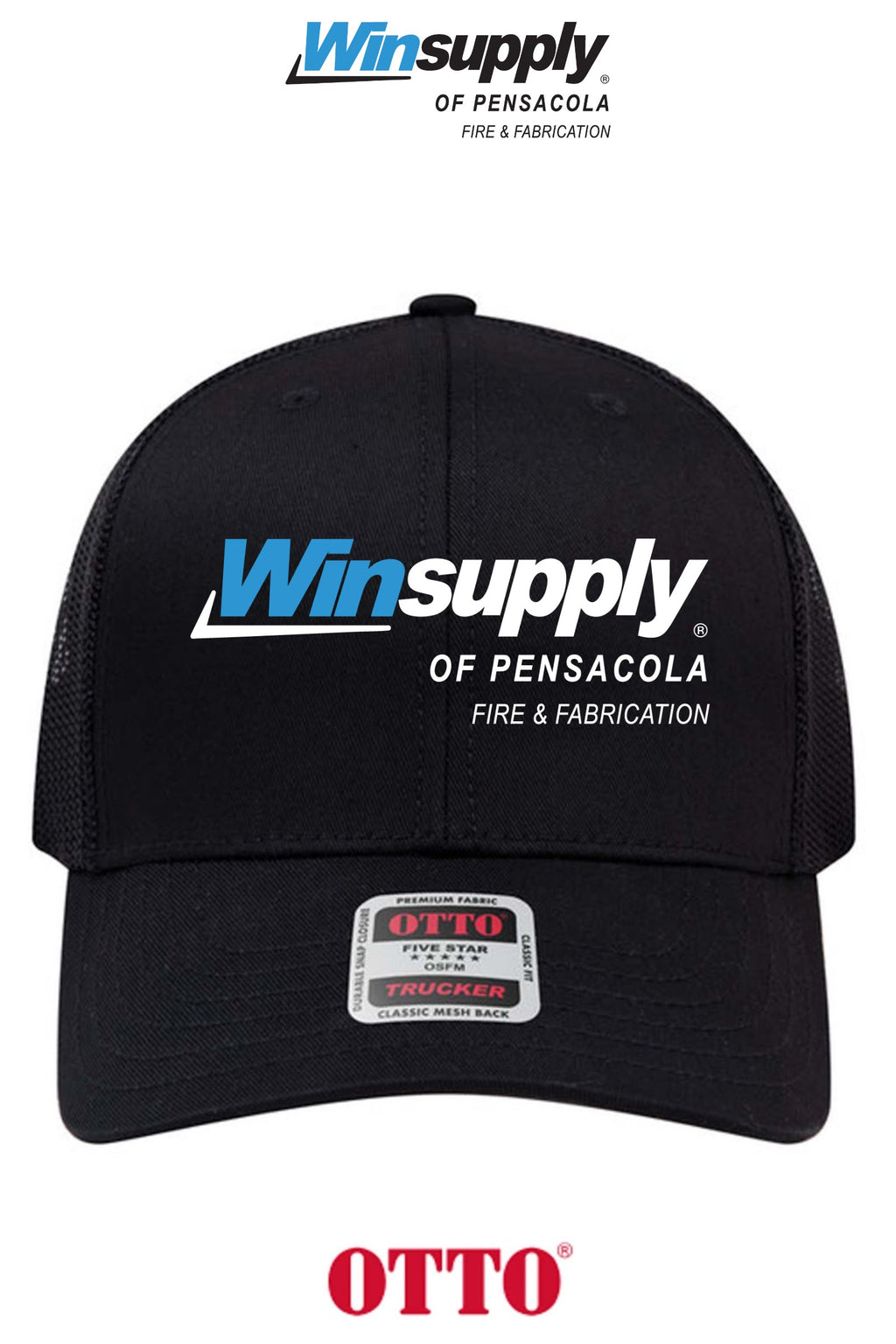 **BULK BUY SPECIAL** OTTO CAP® 6 Panel Mid Profile Mesh Back Trucker Hat - Winsupply Pensacola Fire & Fabrication