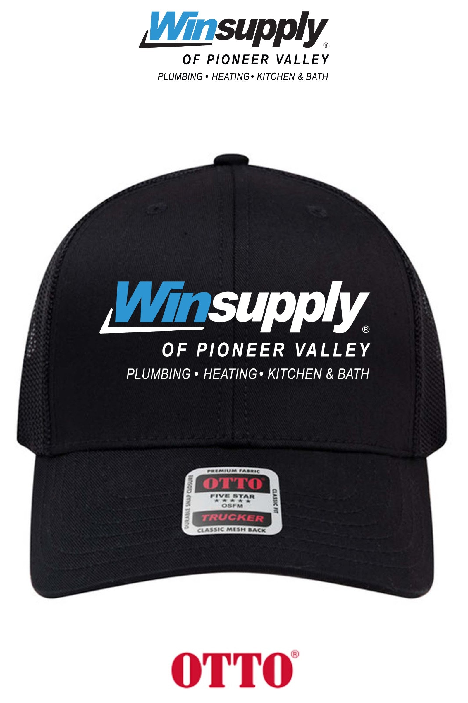 **BULK BUY SPECIAL** OTTO CAP® 6 Panel Mid Profile Mesh Back Trucker Hat - Winsupply of Pioneer Valley