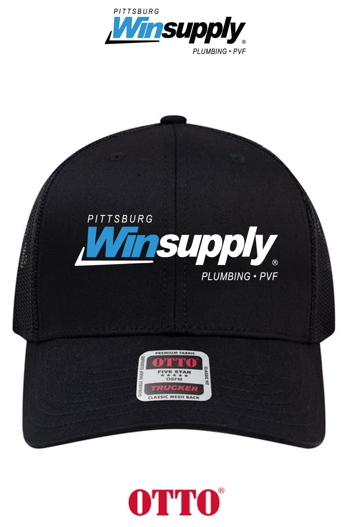 **BULK BUY SPECIAL** OTTO CAP® 6 Panel Mid Profile Mesh Back Trucker Hat - Pittsburg Winsupply