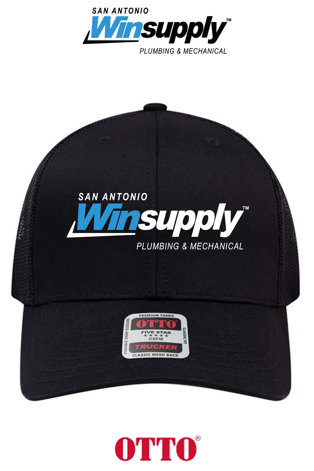 **BULK BUY SPECIAL** OTTO CAP® 6 Panel Mid Profile Mesh Back Trucker Hat - San Antonio Winsupply