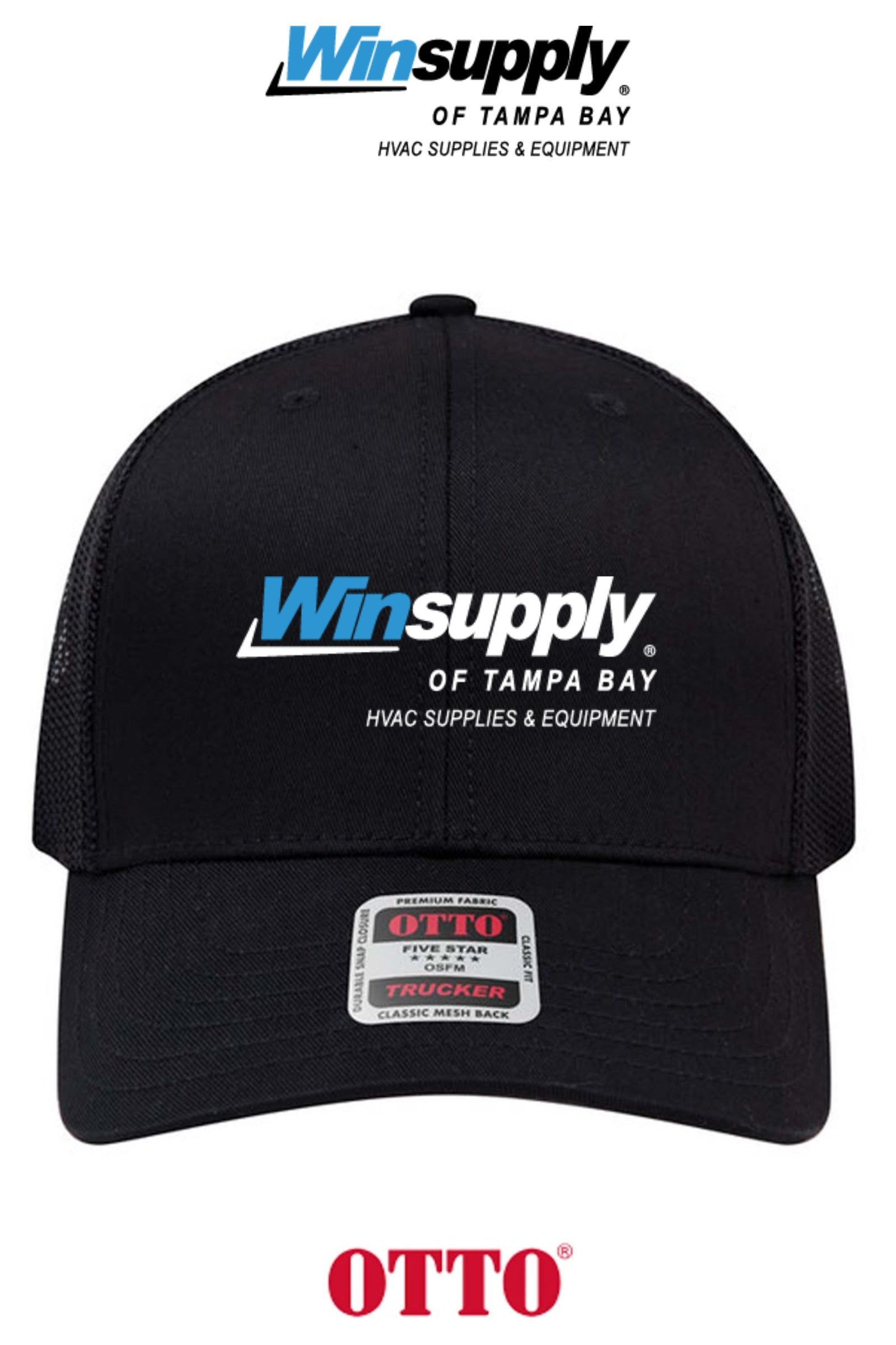 **BULK BUY SPECIAL** OTTO CAP® 6 Panel Mid Profile Mesh Back Trucker Hat - Winsupply of Tampa Bay