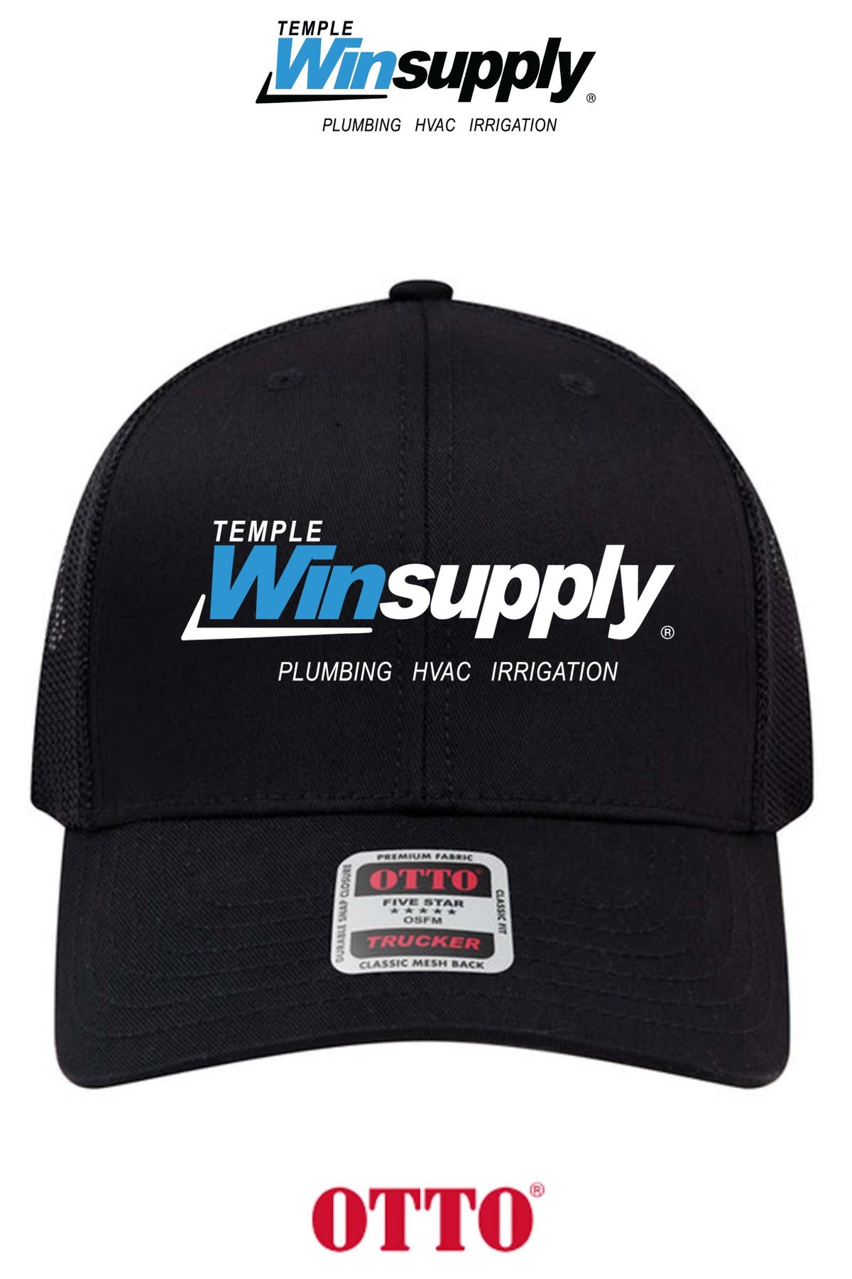 **BULK BUY SPECIAL** OTTO CAP® 6 Panel Mid Profile Mesh Back Trucker Hat - Temple Winsupply